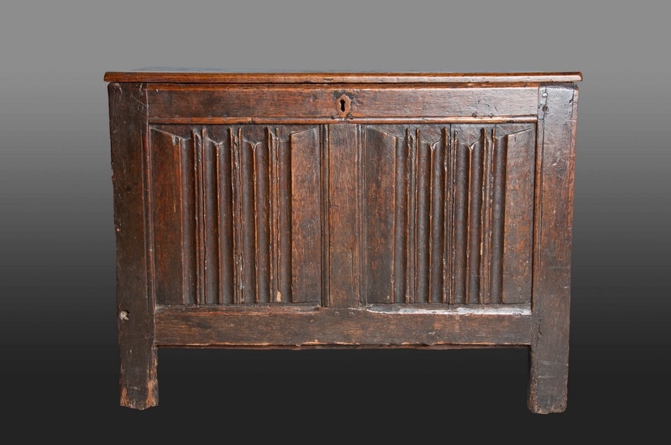 English oak linenfold chest