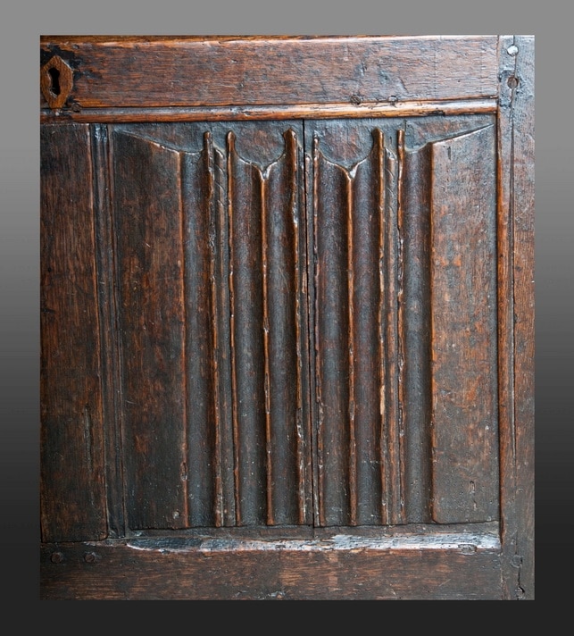 English oak linenfold chest