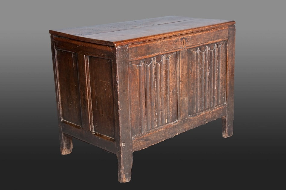 English oak linenfold chest