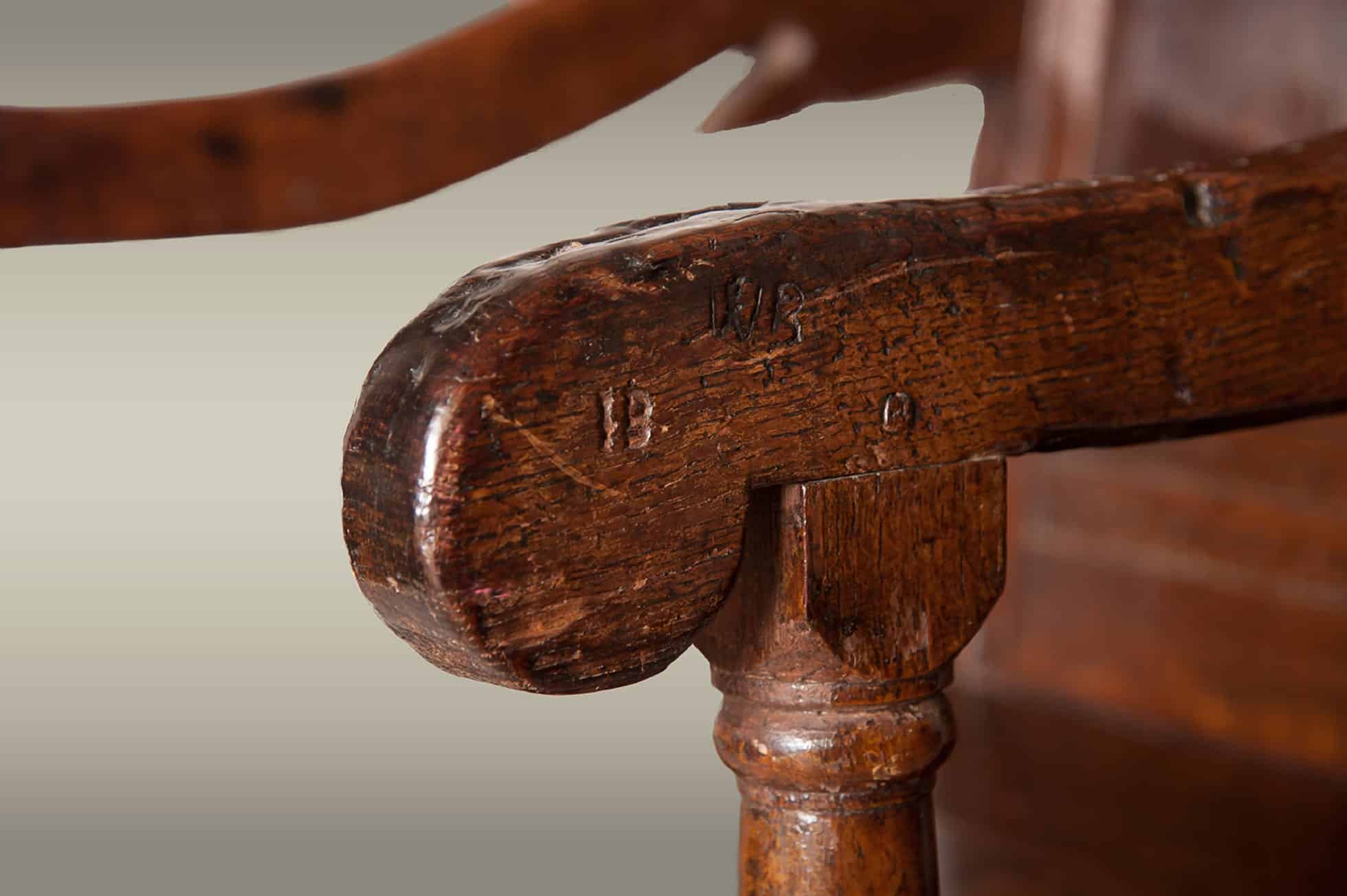 Charles II joined oak armchair