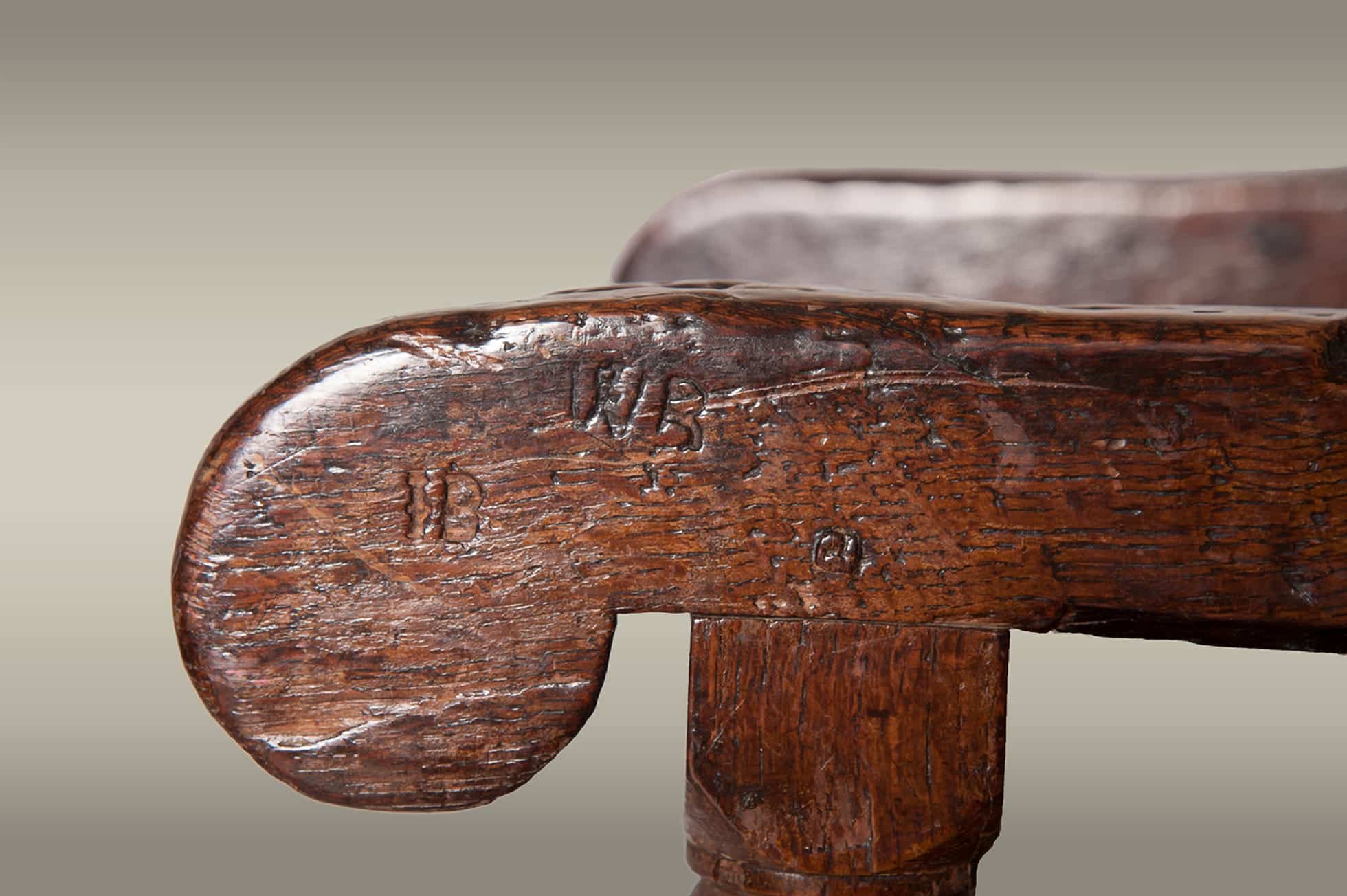 Charles II joined oak armchair