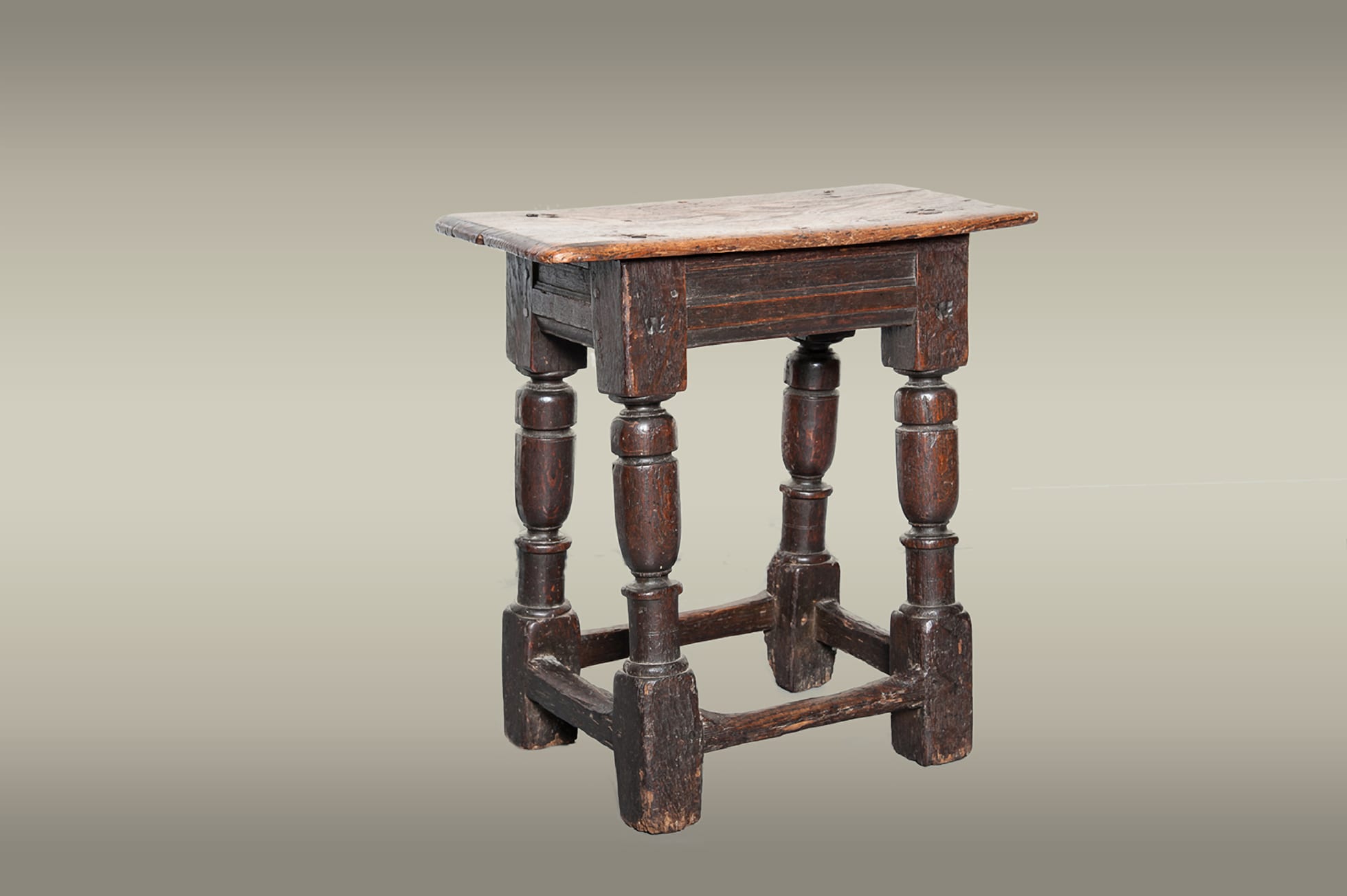 17th century joined oak stool
