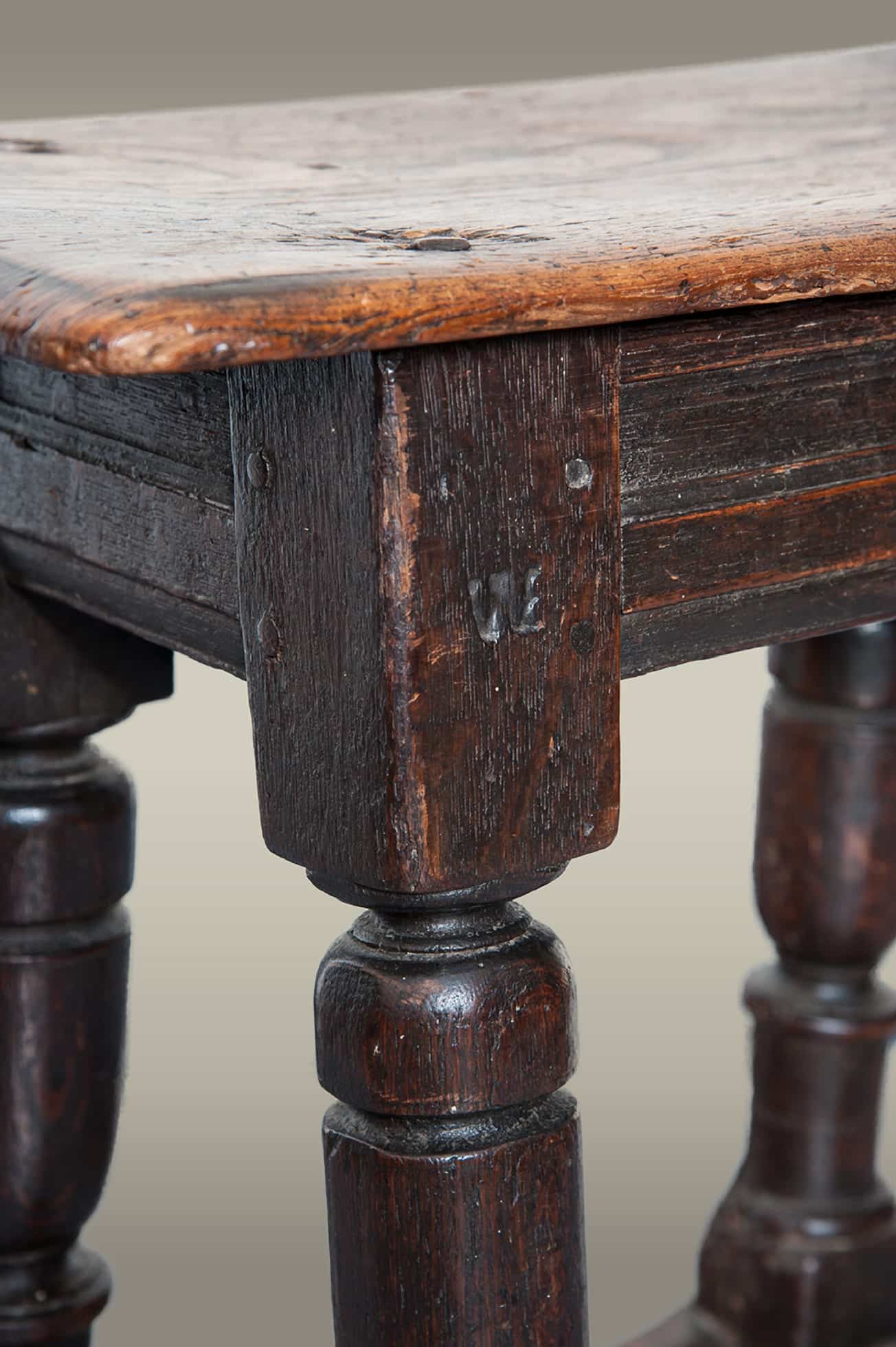 17th century joined oak stool