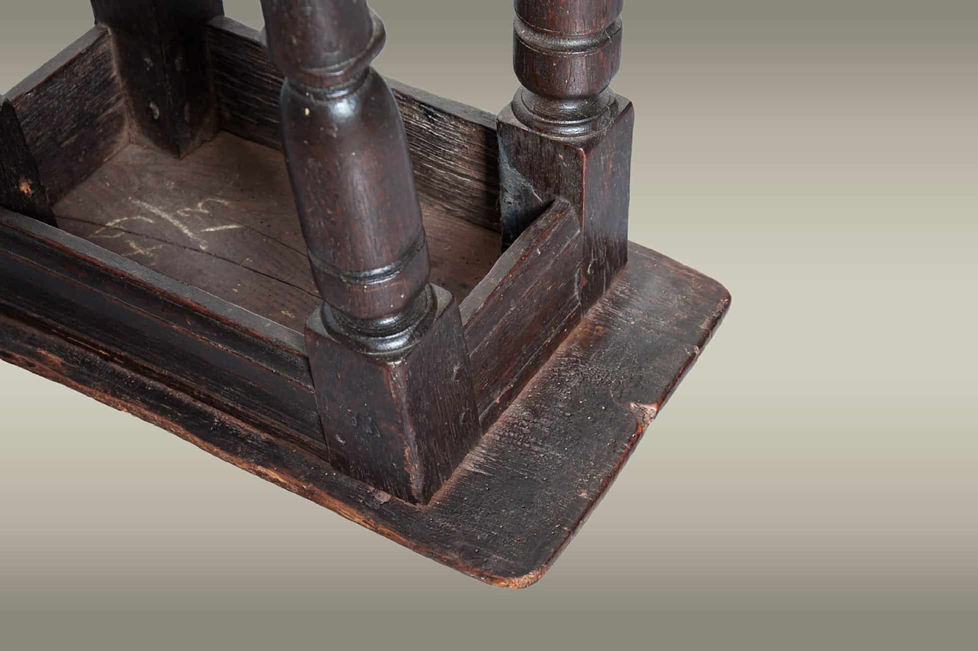 17th century joined oak stool