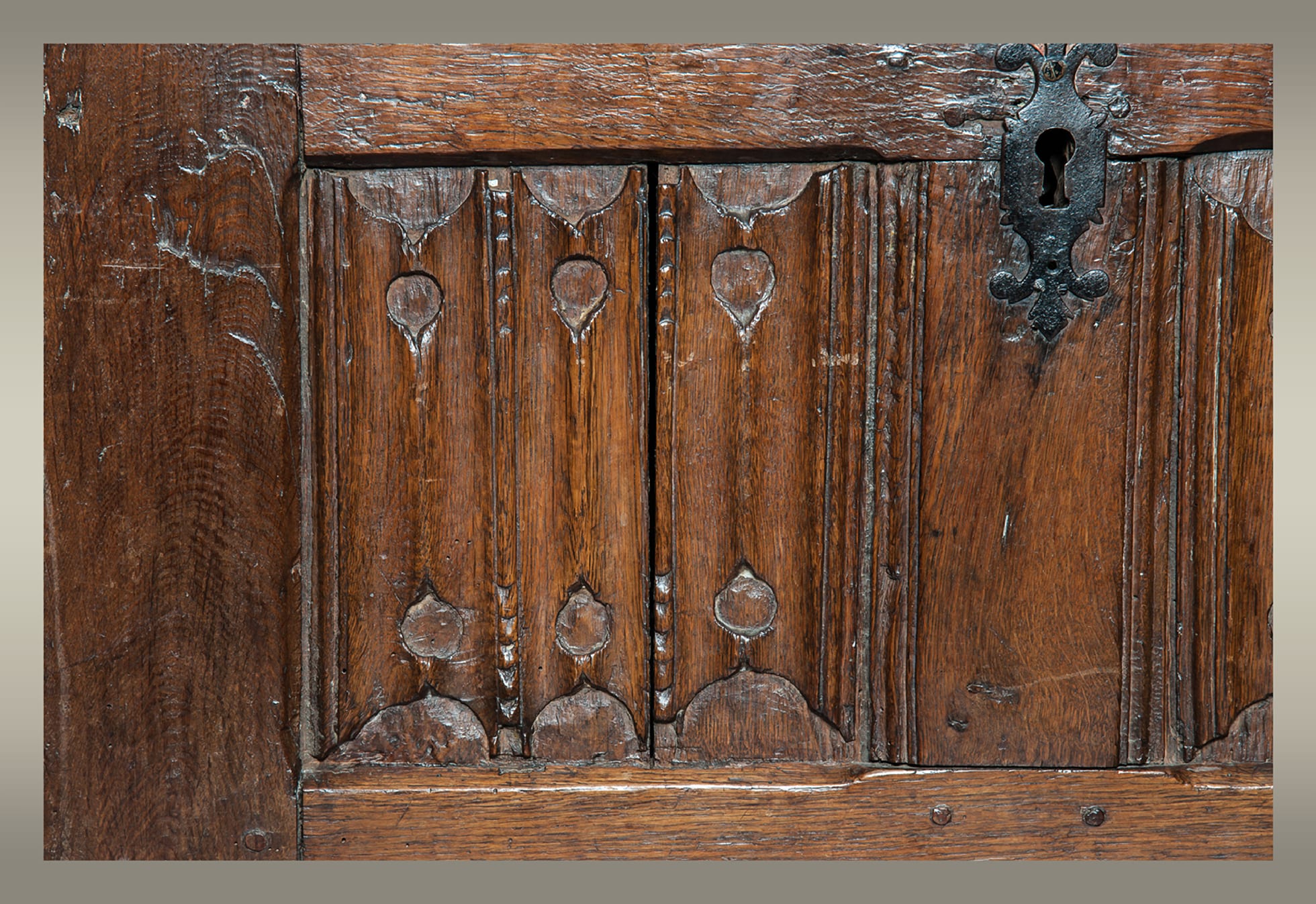 Gothic carved linenfold chest
