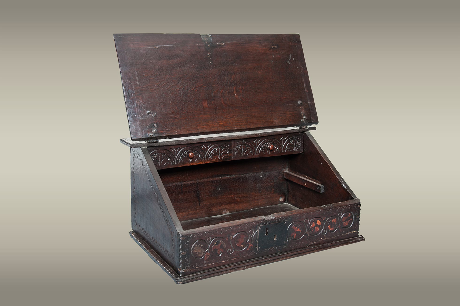 17th century inlaid writing slope