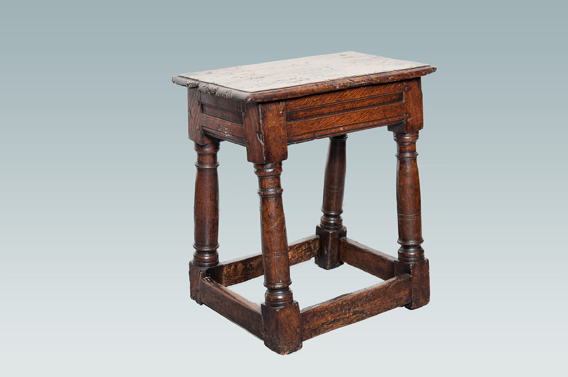 17th century joined oak stool
