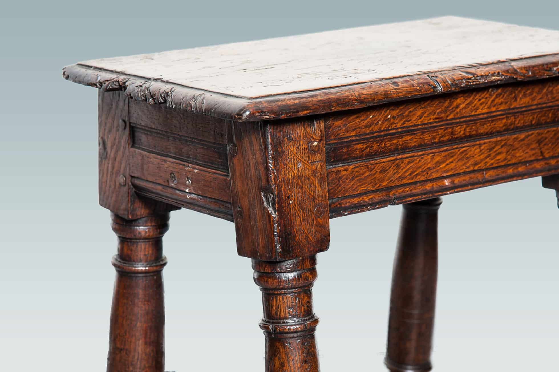 17th century joined oak stool