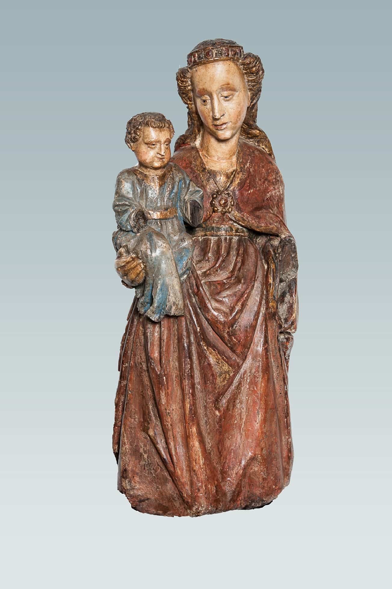 Gothic sculpture of the Virgin and Child