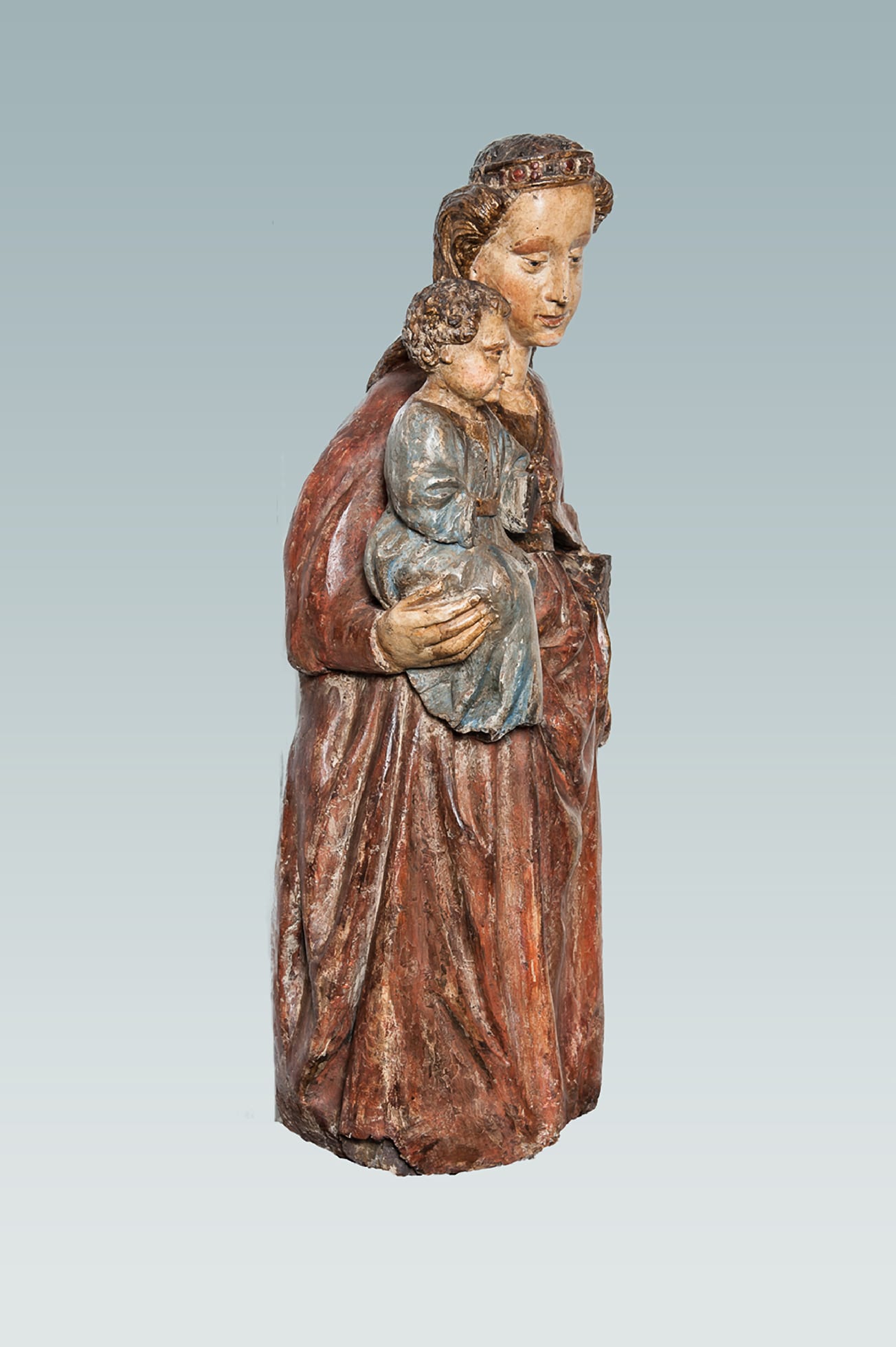 Gothic sculpture of the Virgin and Child