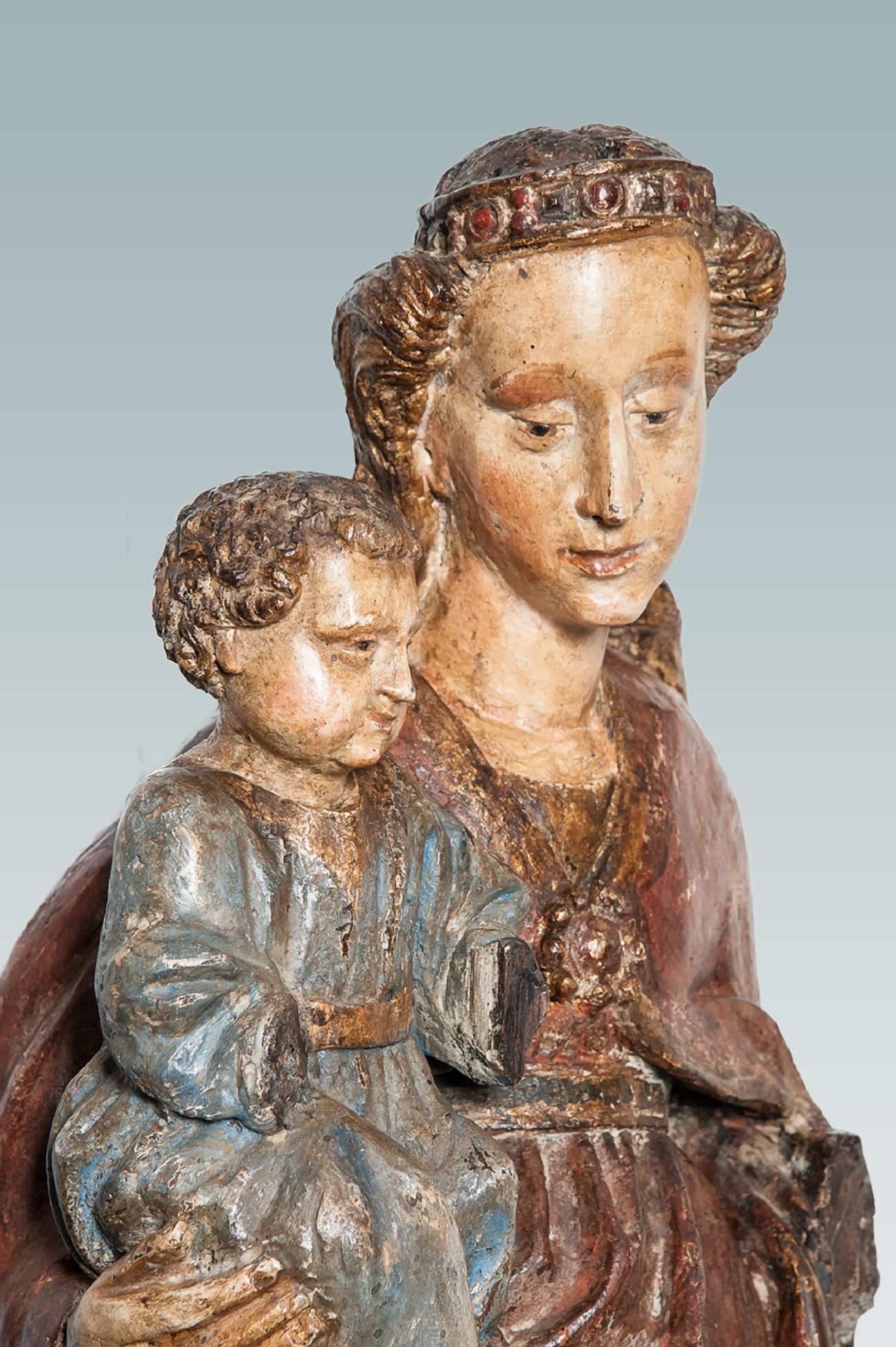 Gothic sculpture of the Virgin and Child