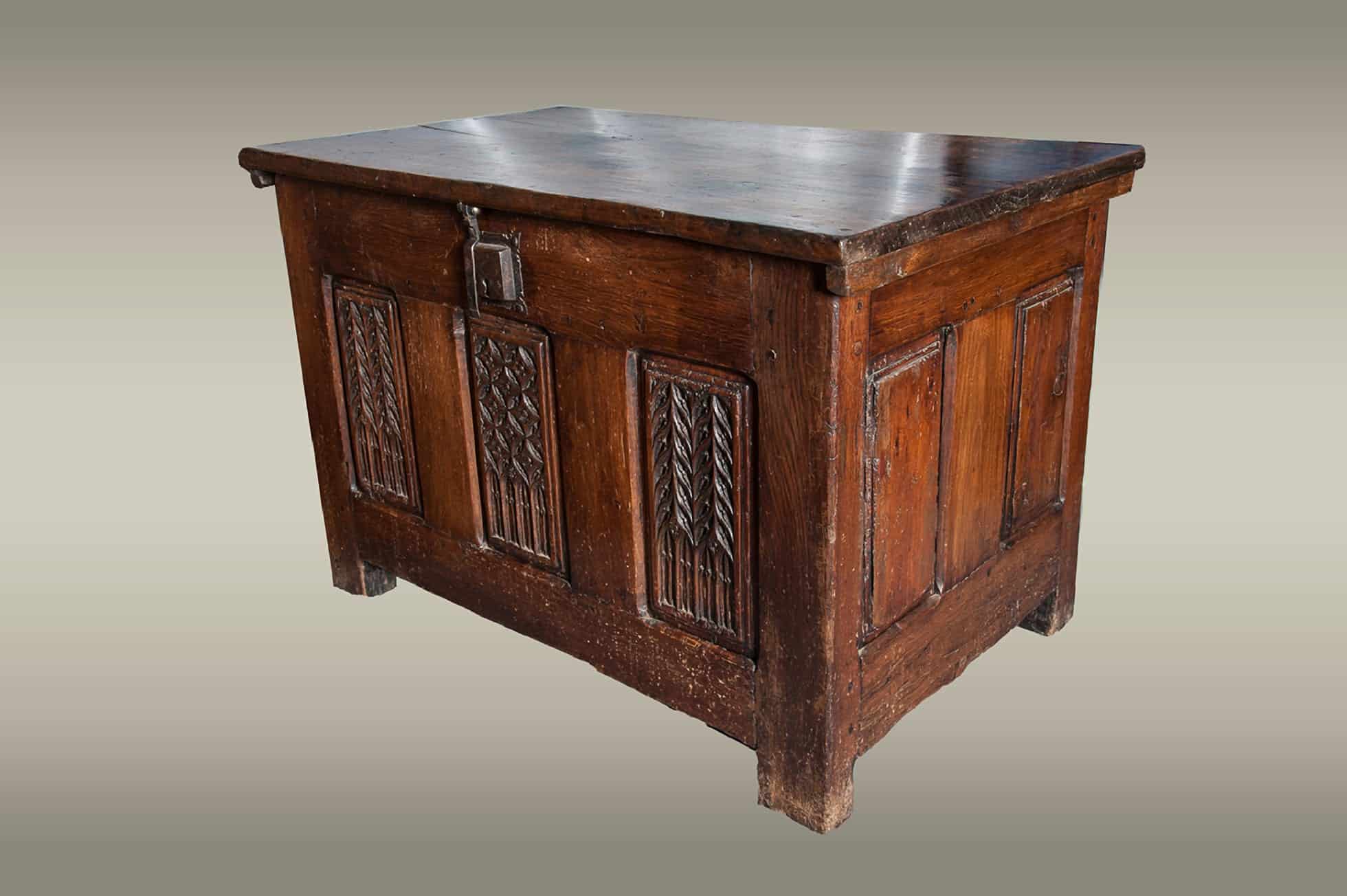 Late Gothic oak carved chest