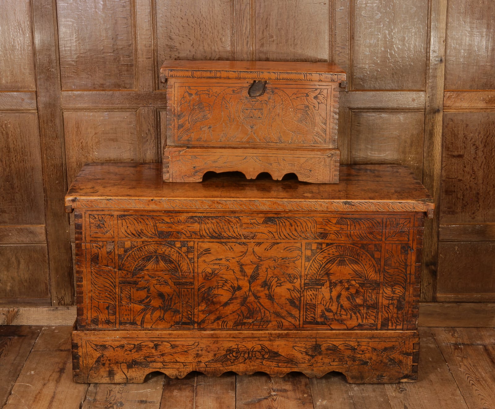 17th century cypress wood chest