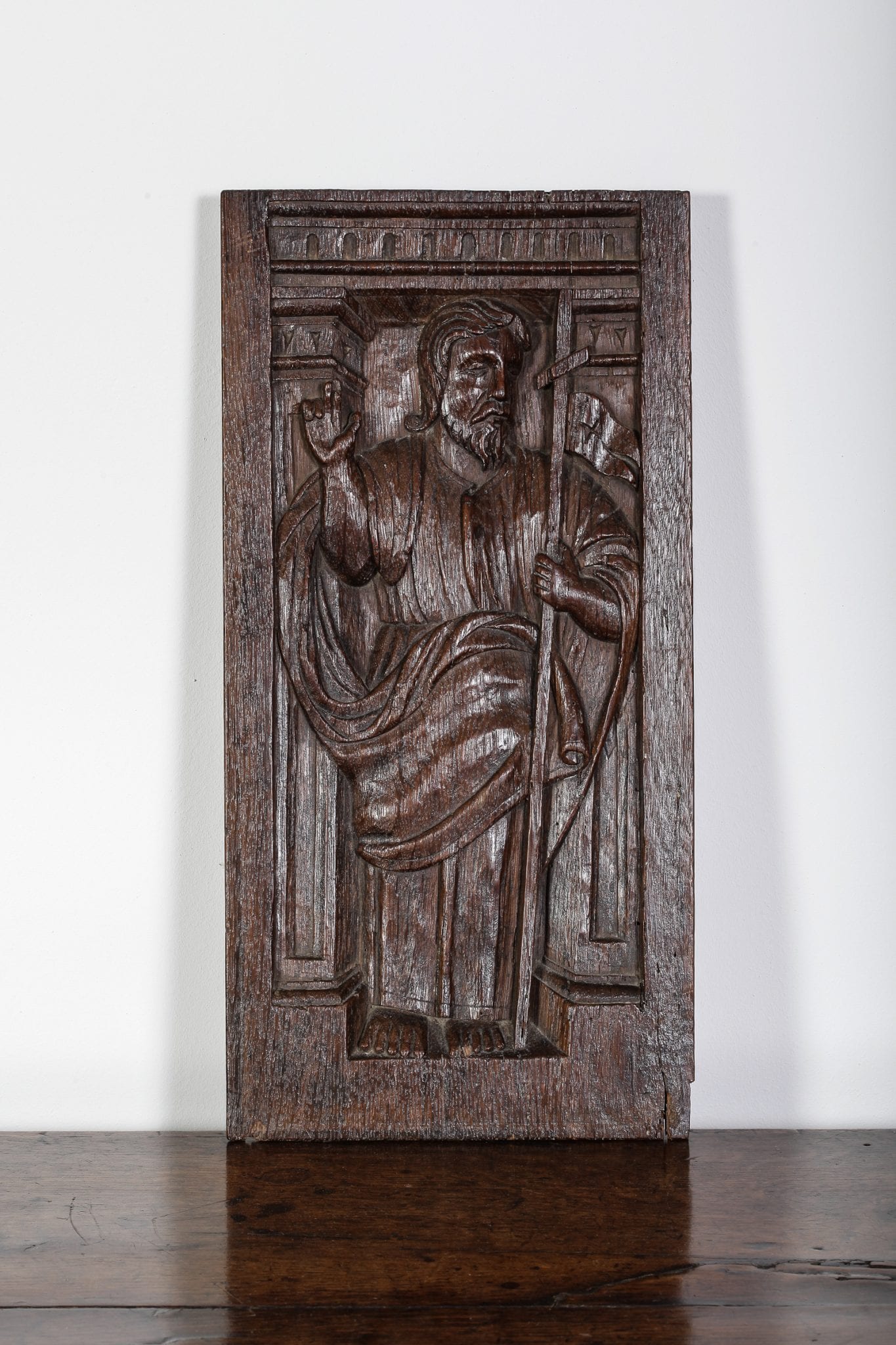 16th century oak carved panel