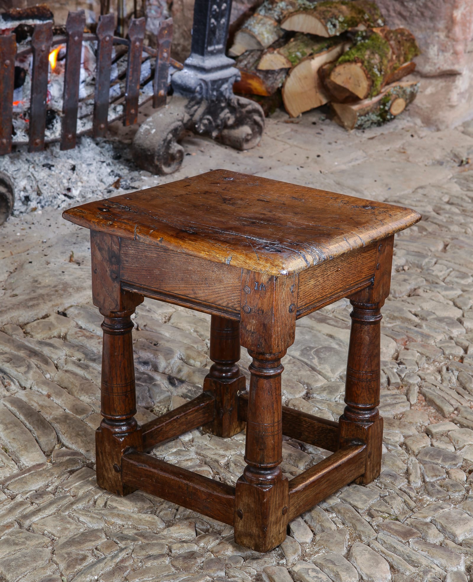 17th century joined oak stool