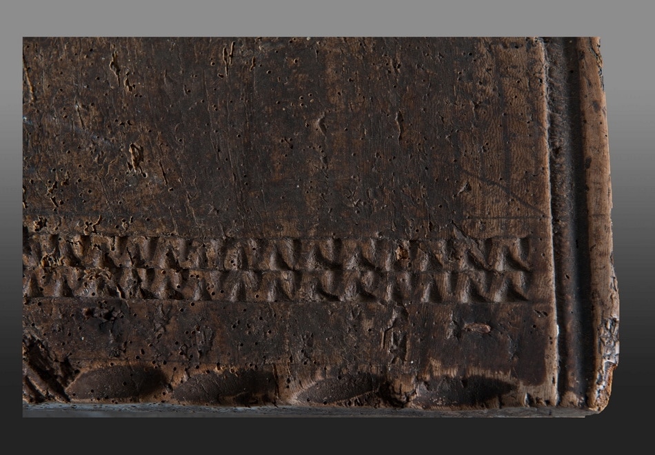 Henry VIII carved elm chest