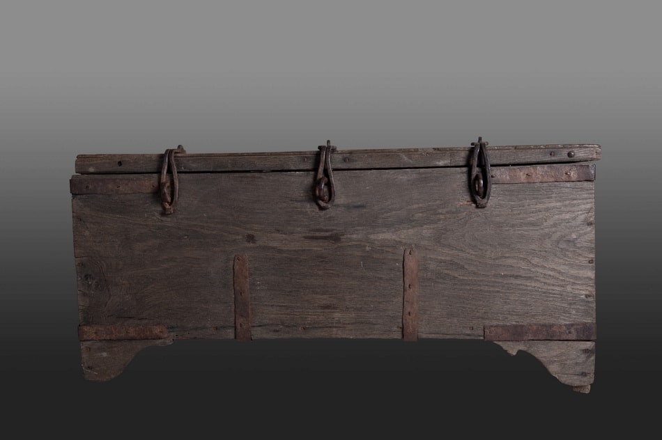 16th century Ironbound oak church chest