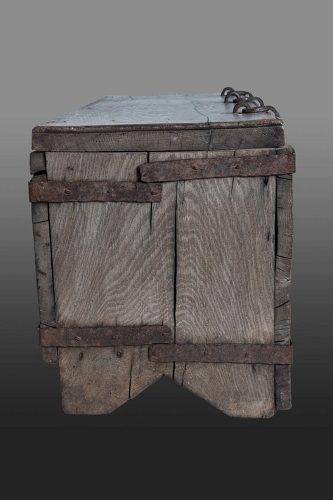 16th century Ironbound oak church chest
