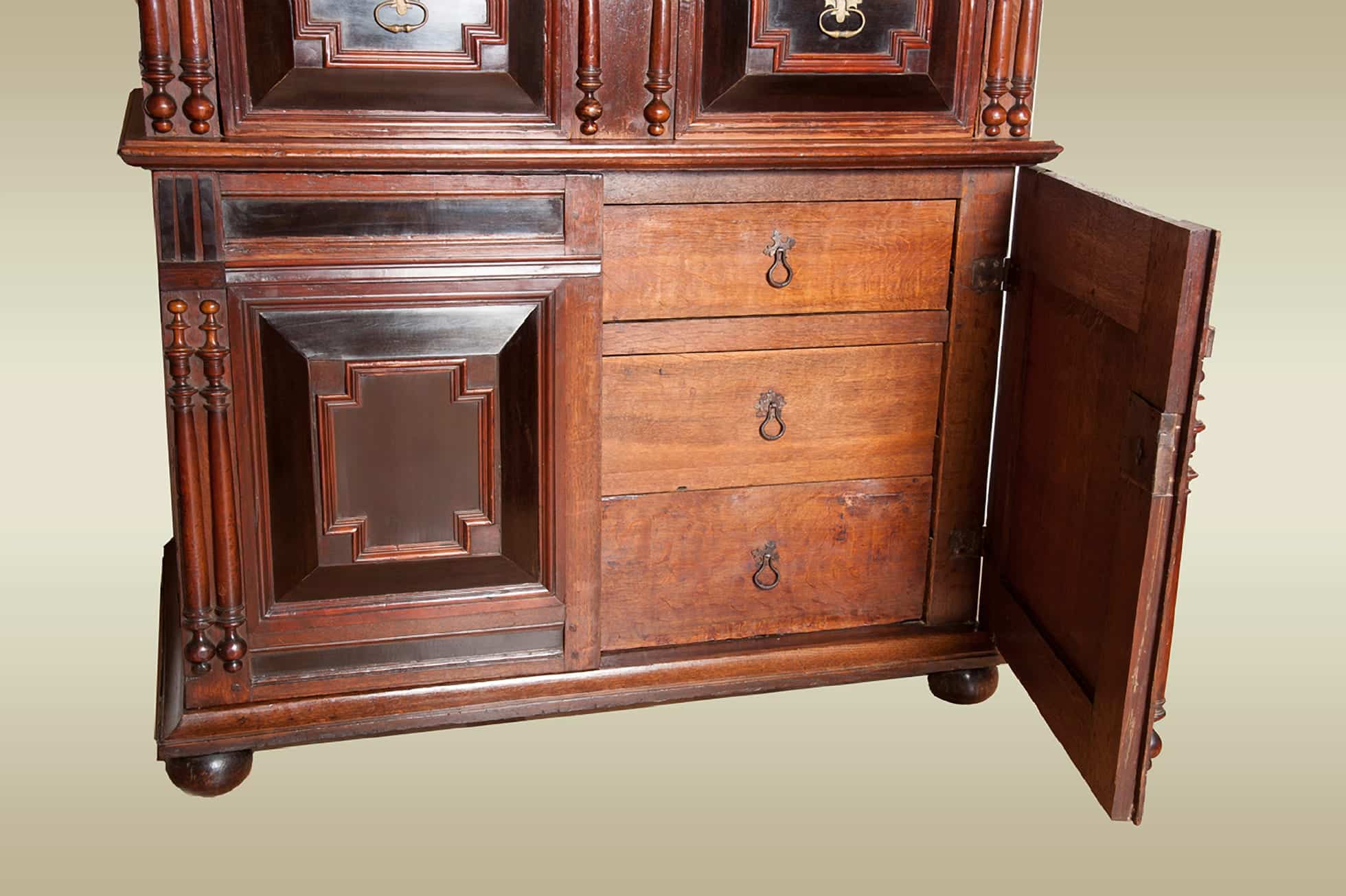 Charles II enclosed chest of drawers