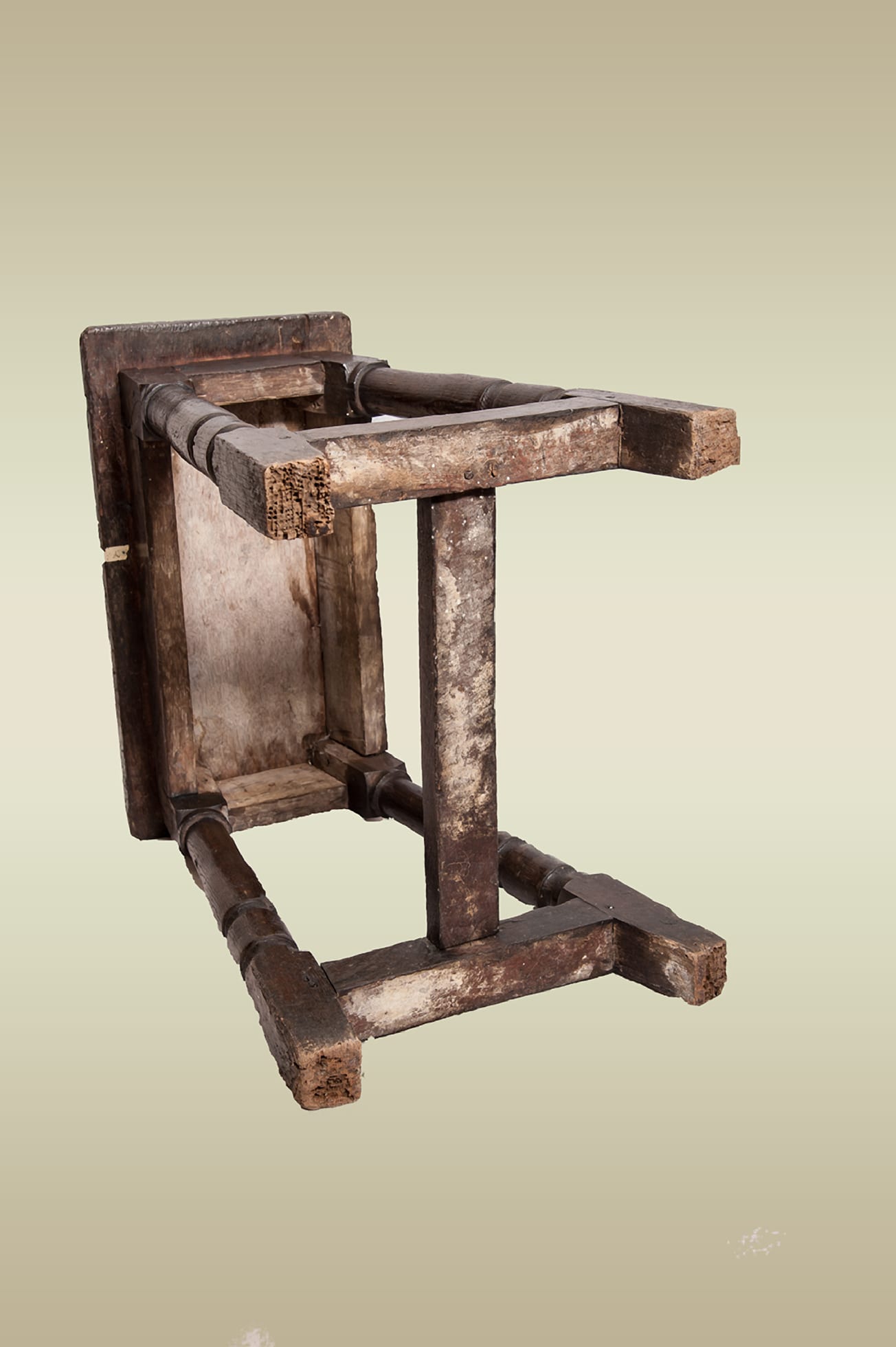 Rare pair of 17th century joined oak stools