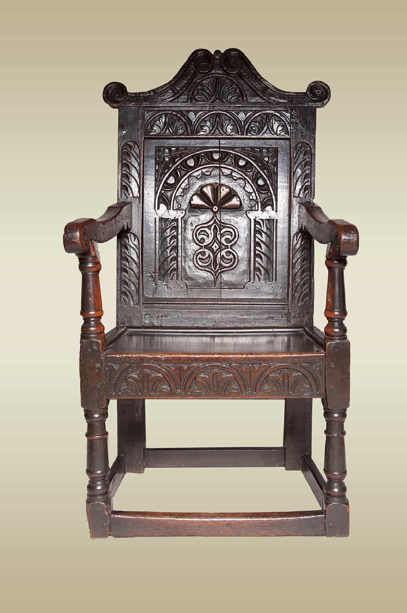 James 1st joined oak armchair