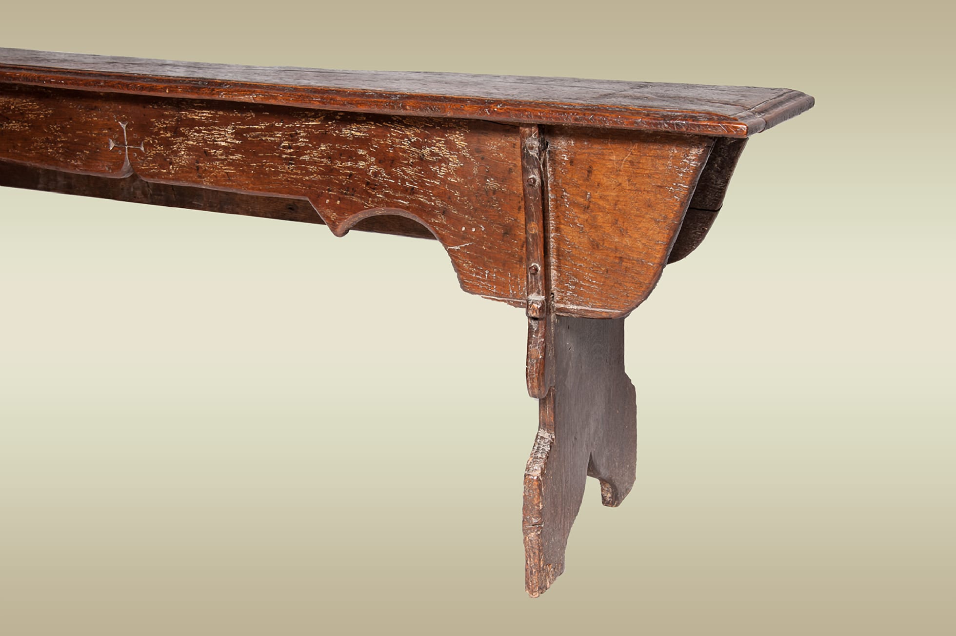 Henry VIII oak boarded bench