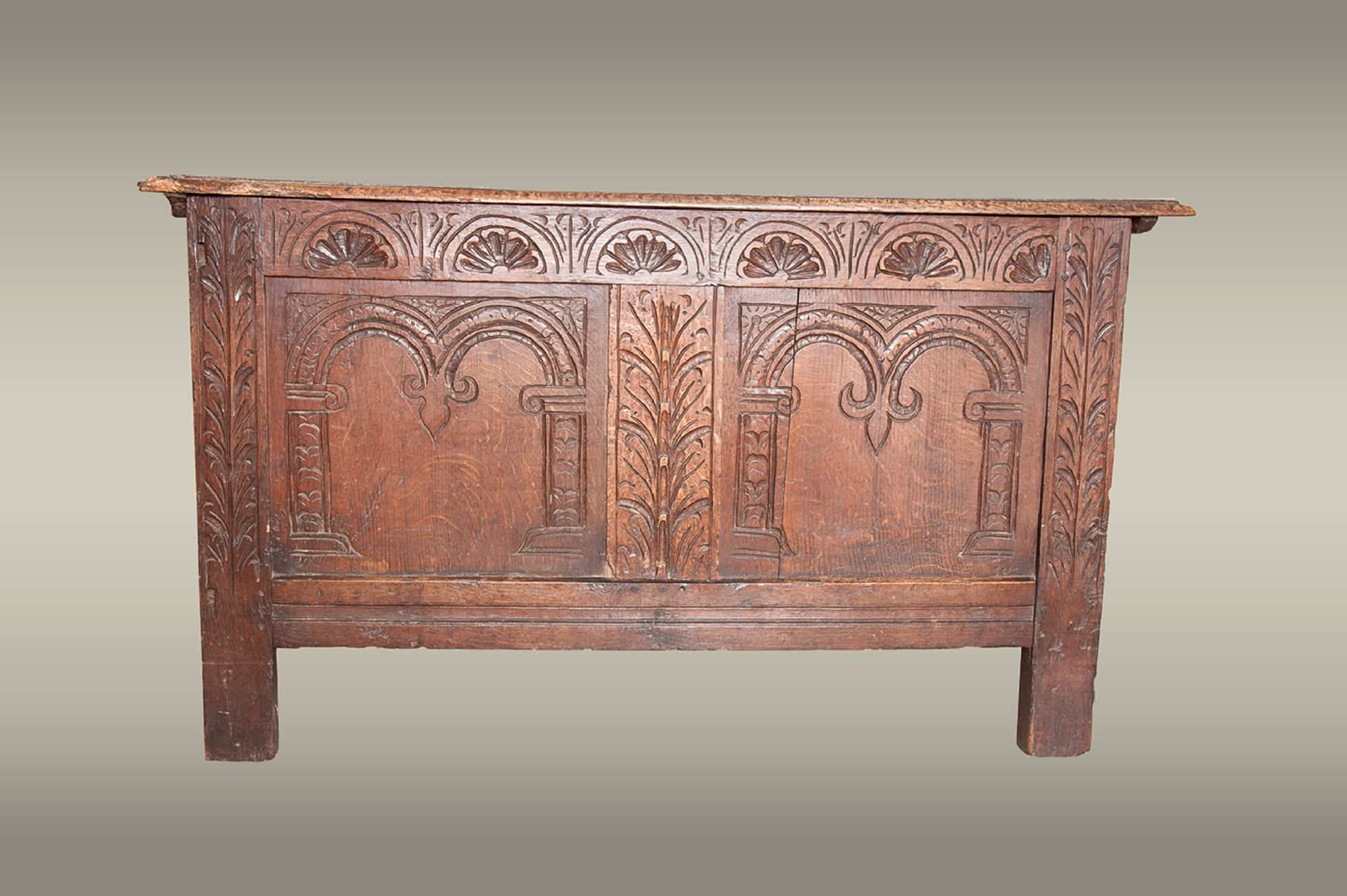 Charles I oak and elm chest