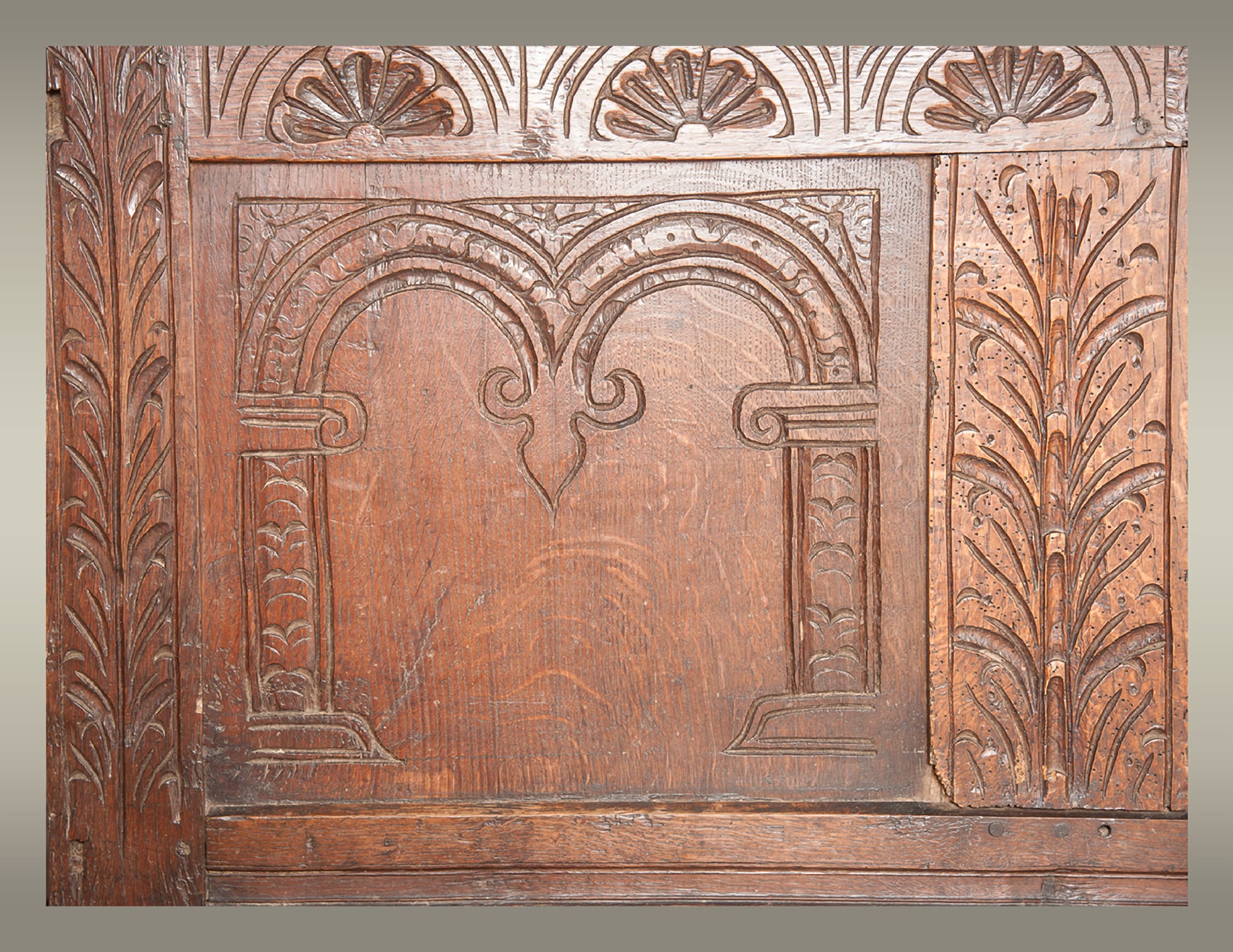 Charles I oak and elm chest