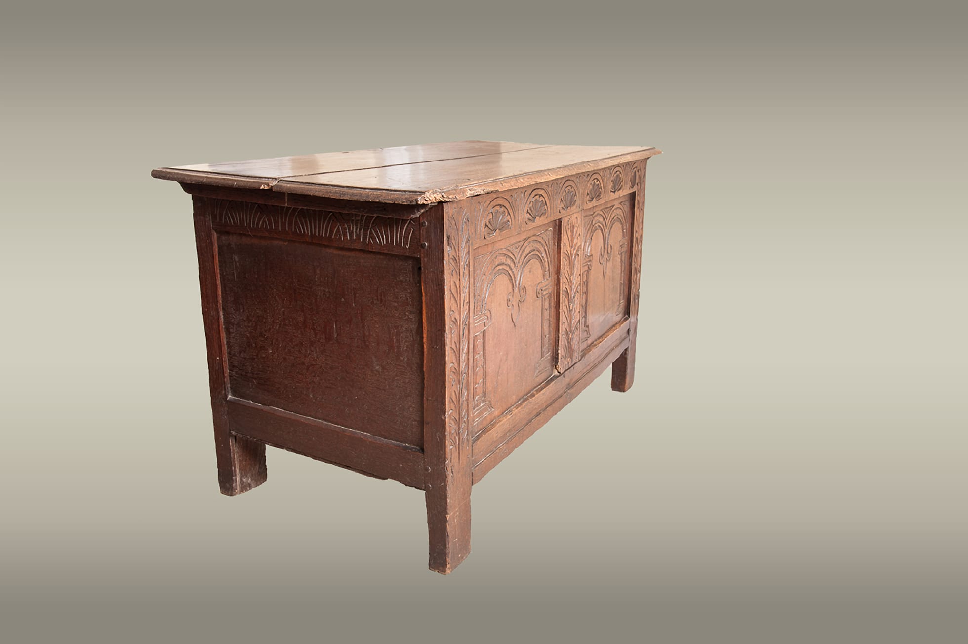 Charles I oak and elm chest