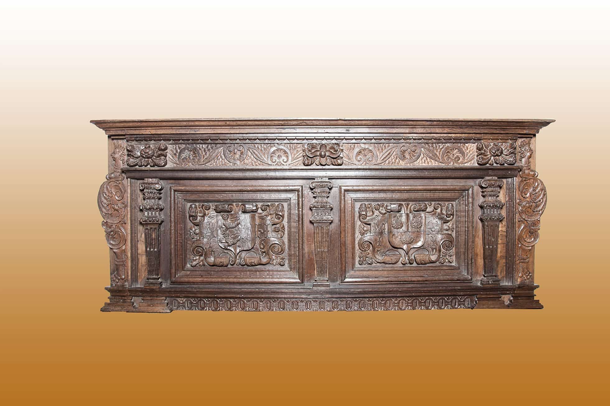 James I oak carved overmantel