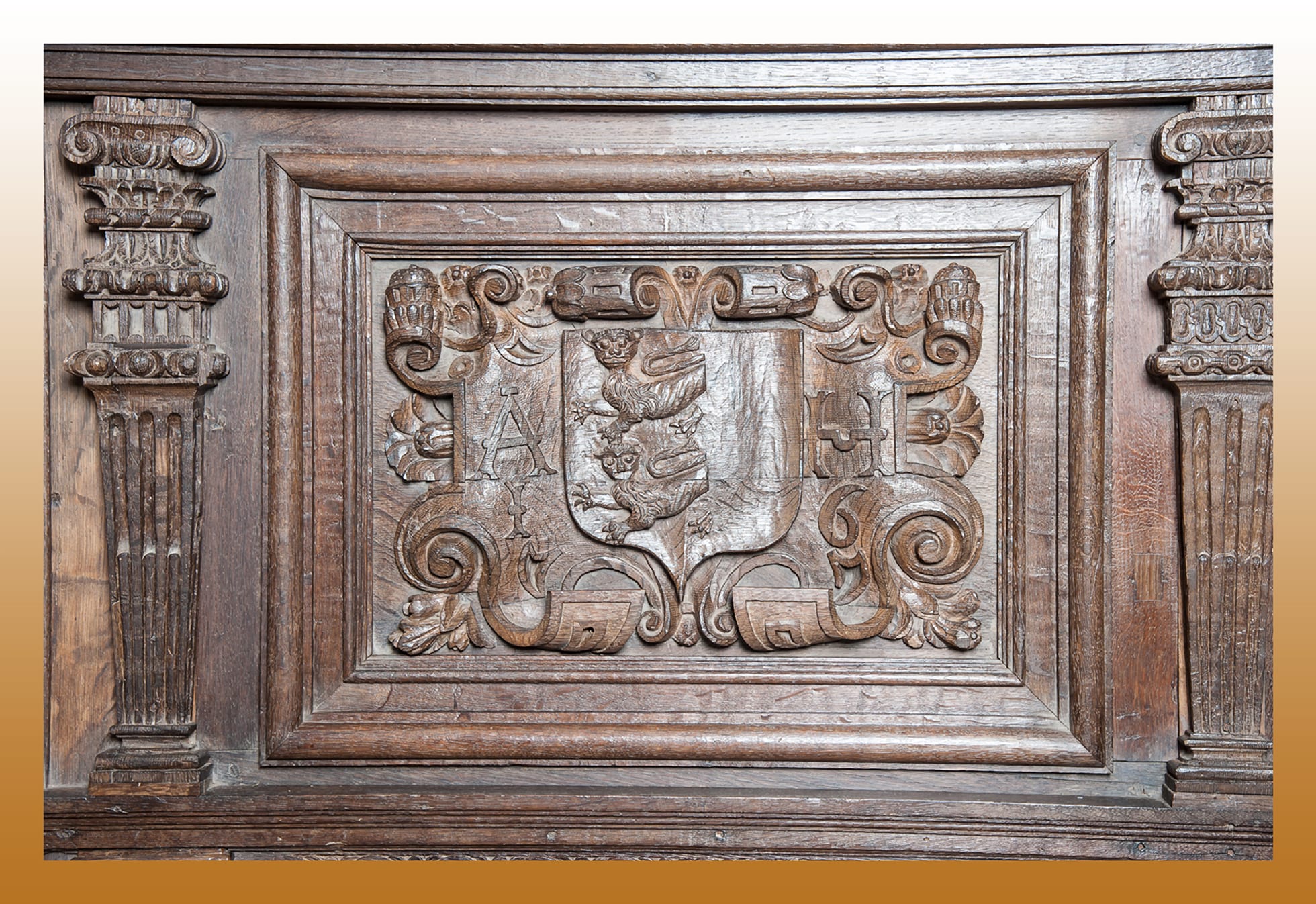 James I oak carved overmantel