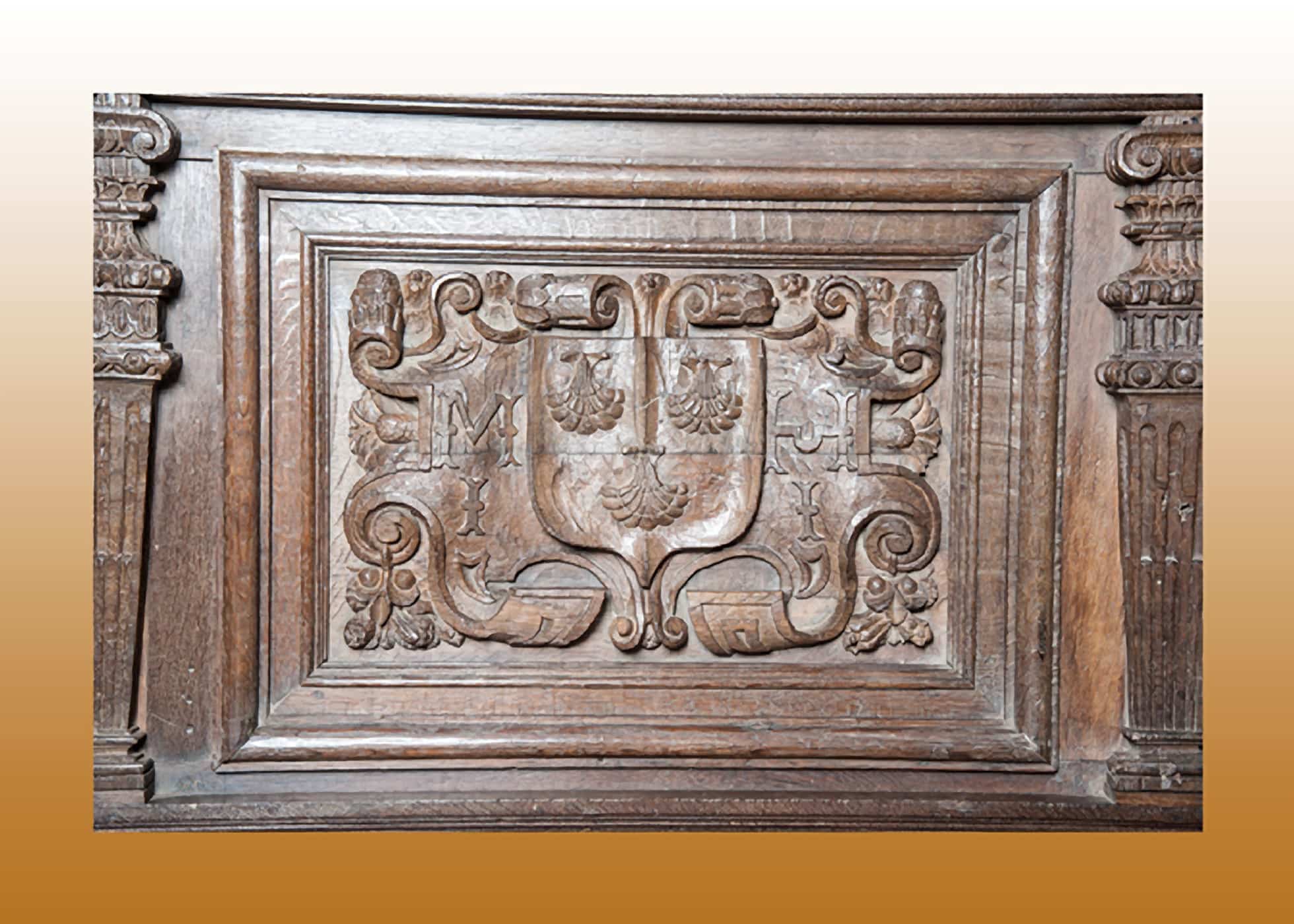 James I oak carved overmantel