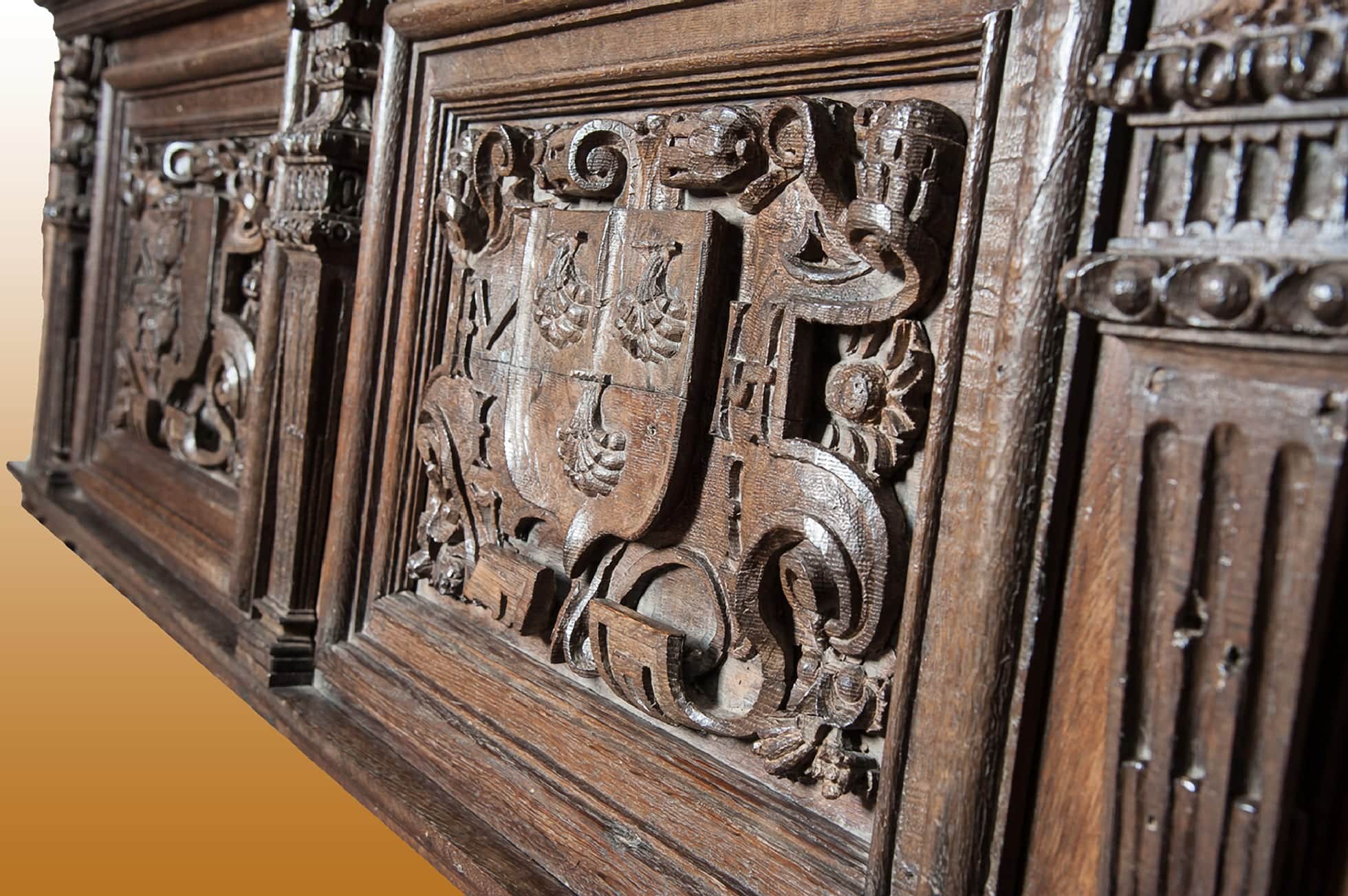 James I oak carved overmantel