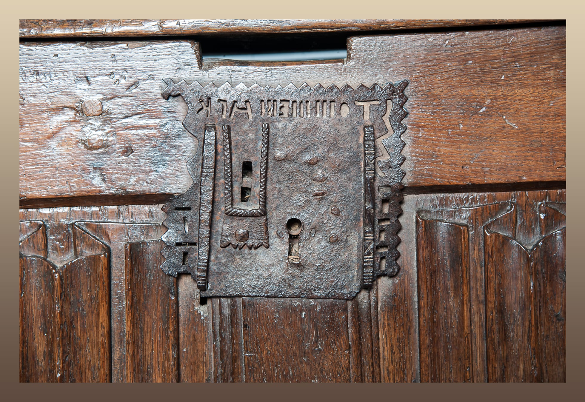 Henry VIII joined oak linenfold chest