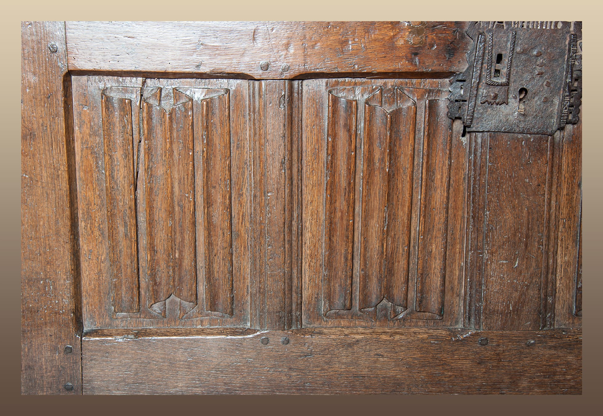 Henry VIII joined oak linenfold chest