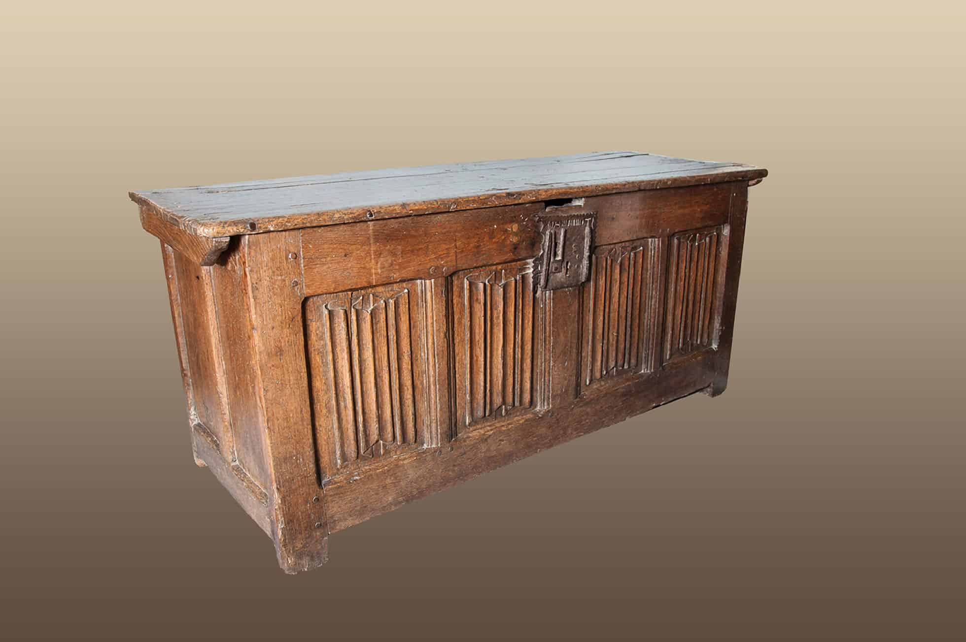 Henry VIII joined oak linenfold chest