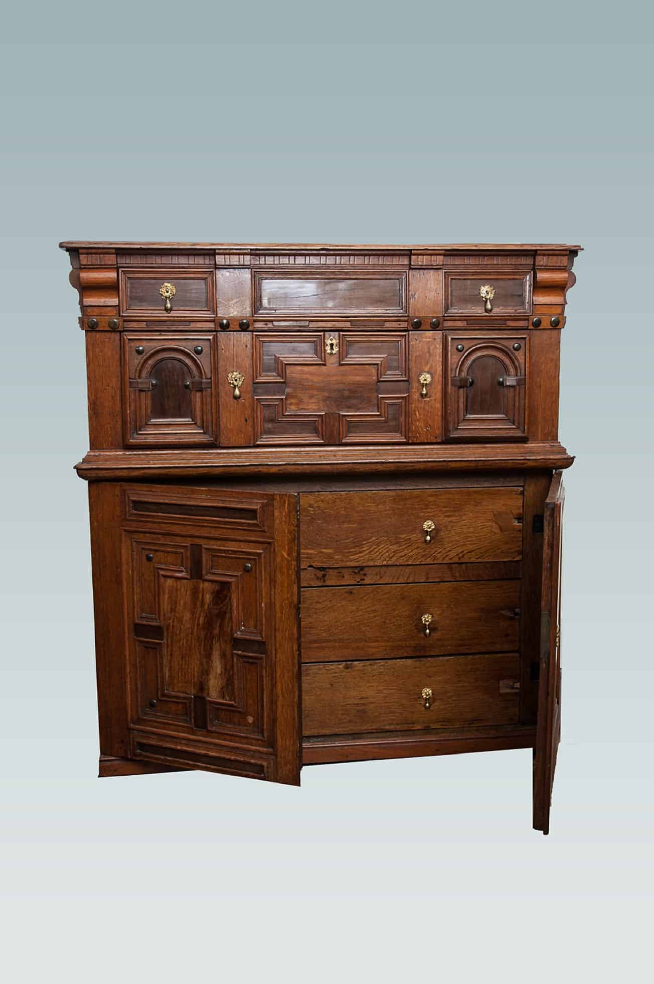Charles II enclosed chest of drawers