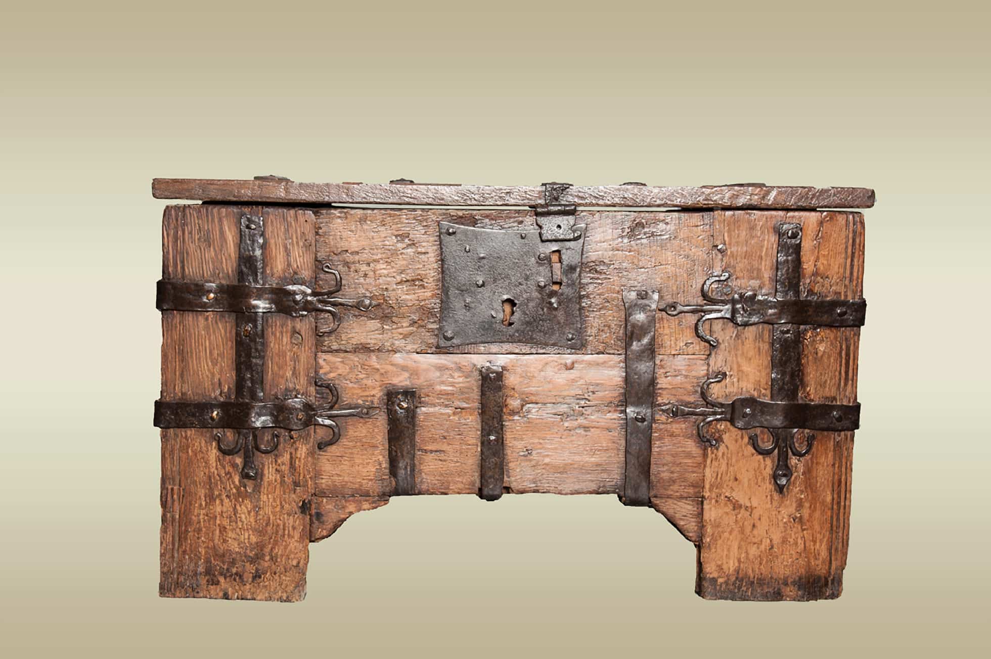 Medieval iron bound chest