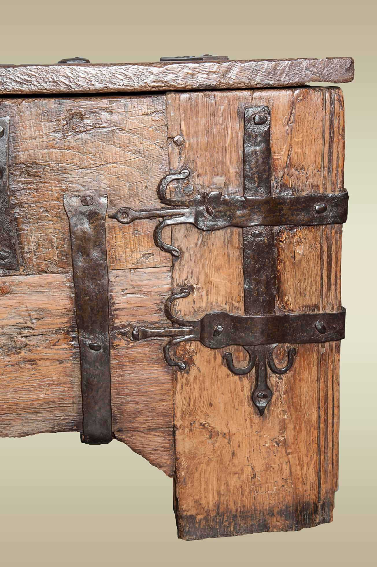 Medieval iron bound chest