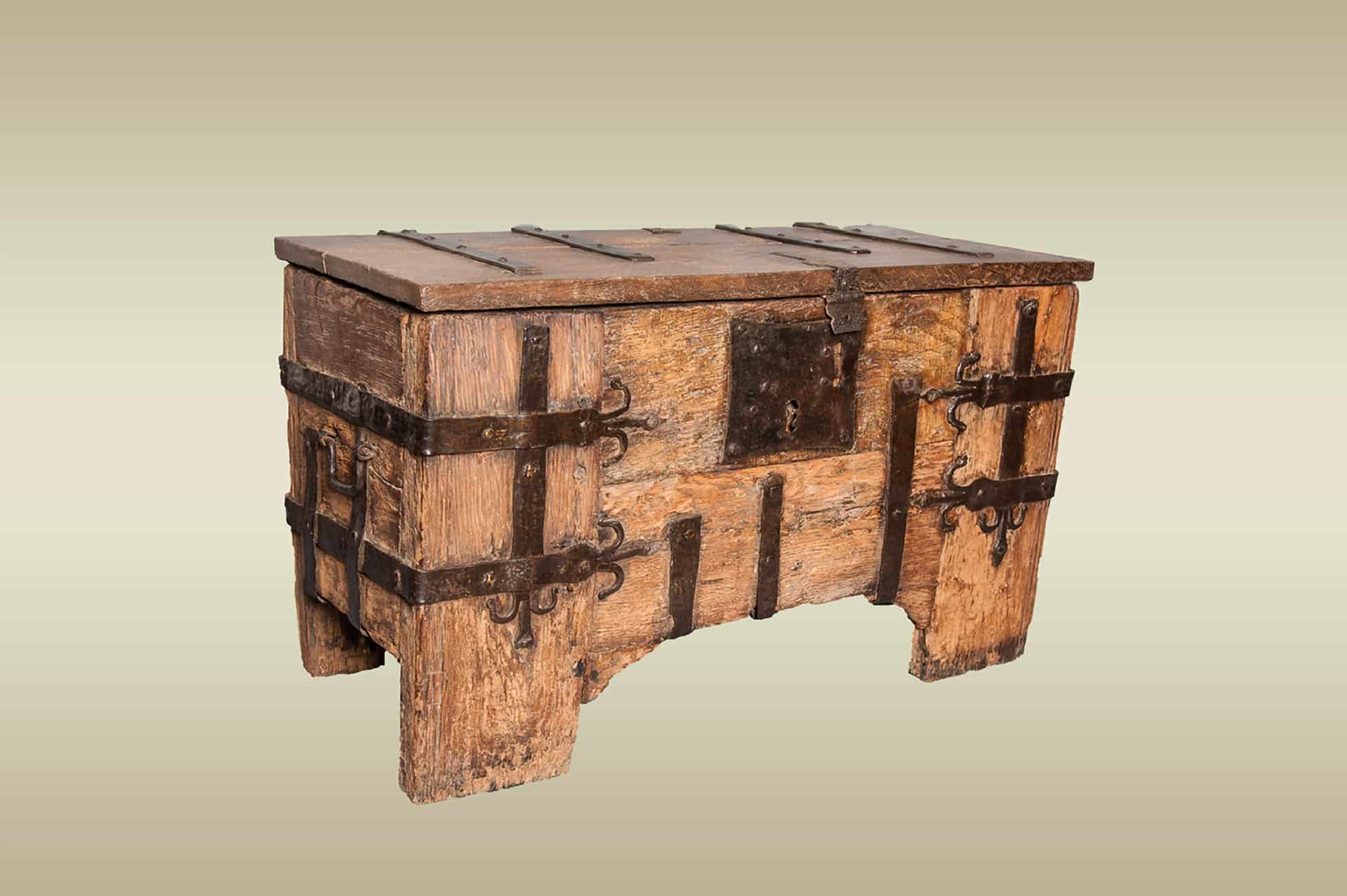 Medieval iron bound chest