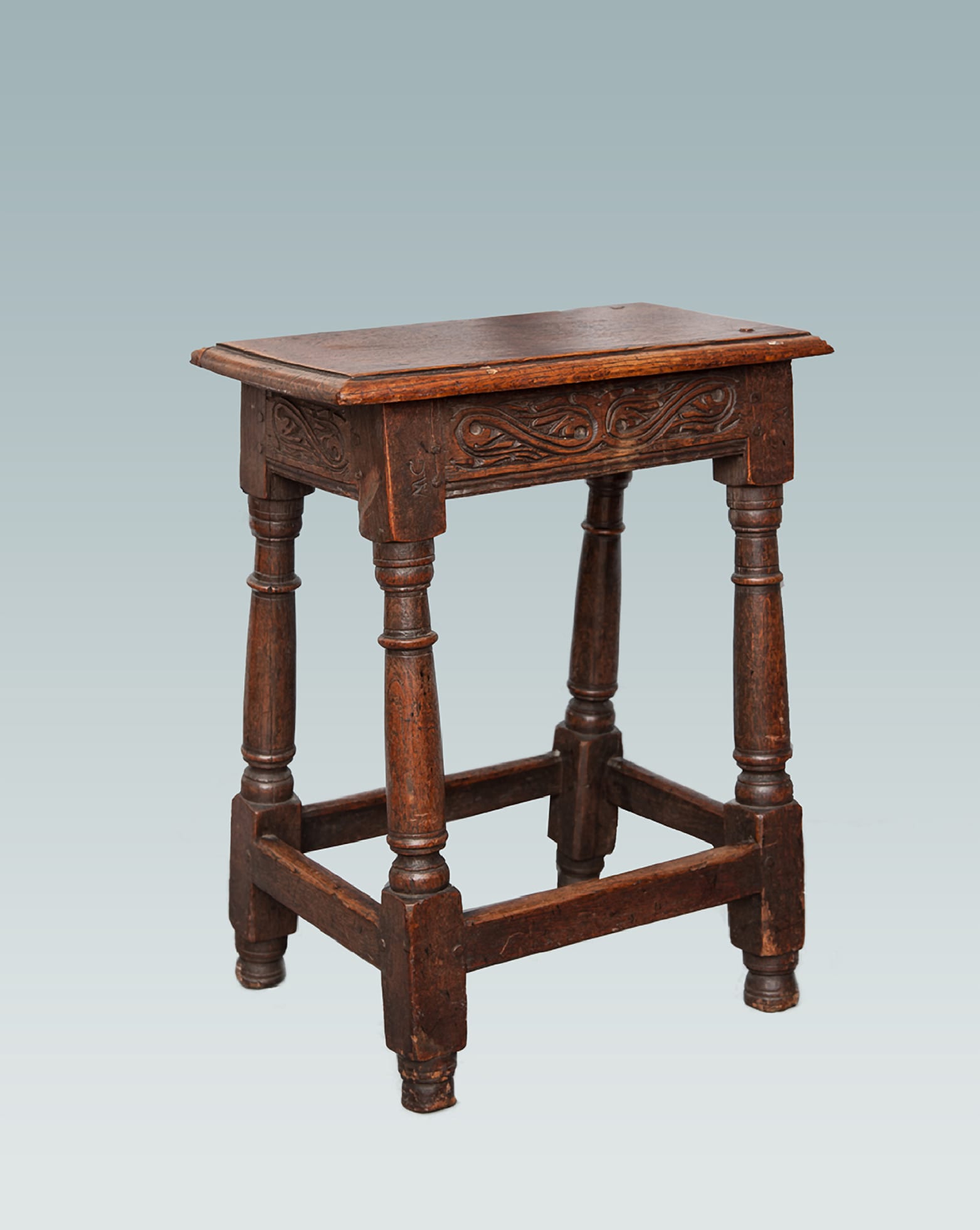 17th century joined oak stool