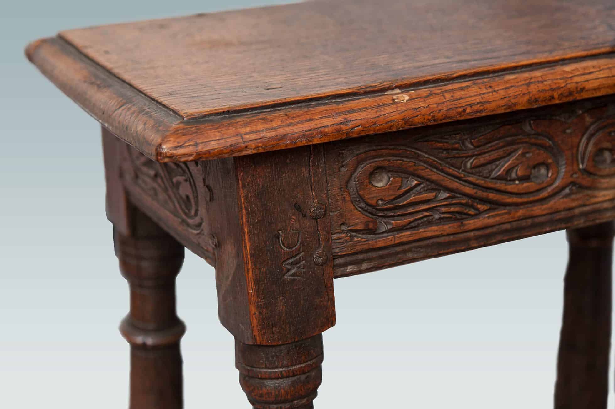 17th century joined oak stool