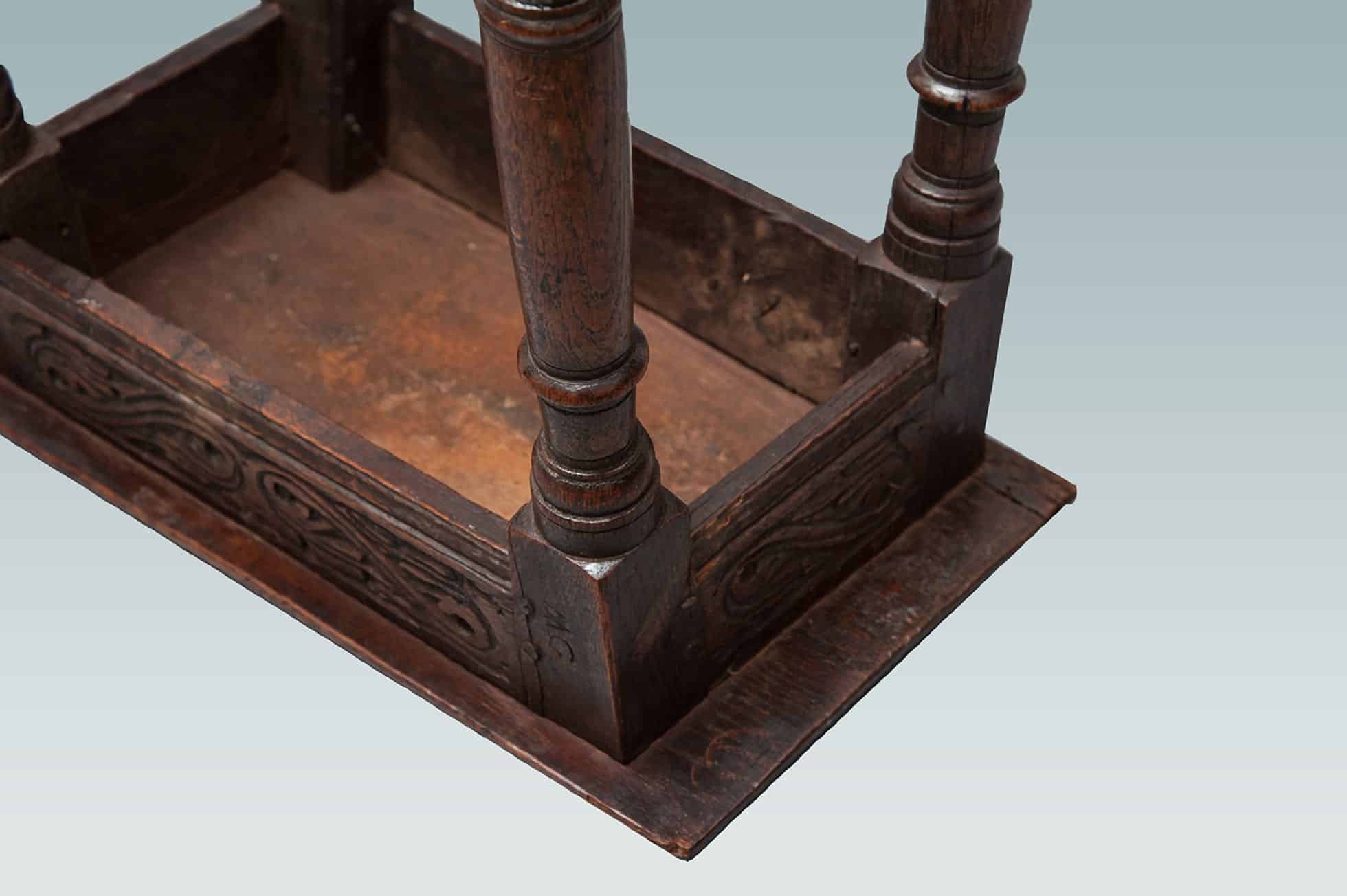 17th century joined oak stool