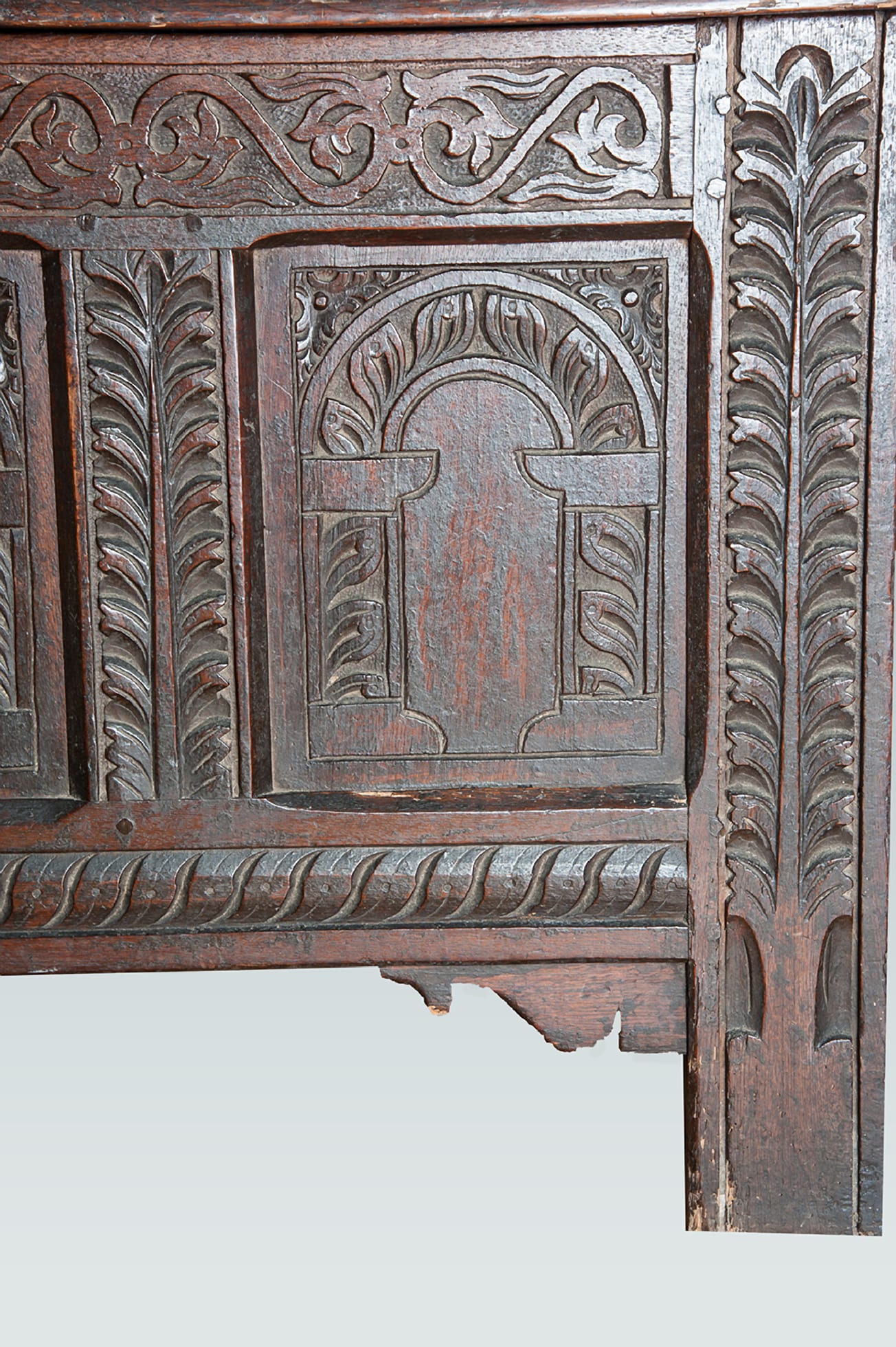 Charles I oak carved chest