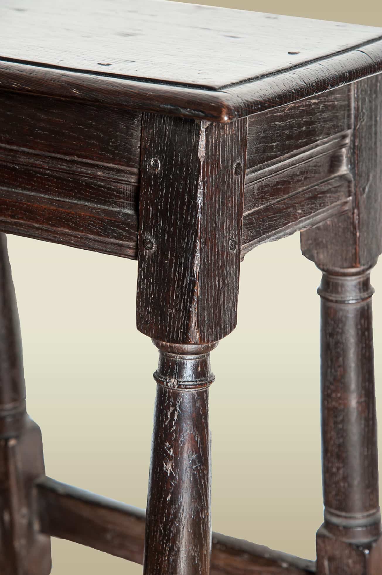 17th century joined oak stool