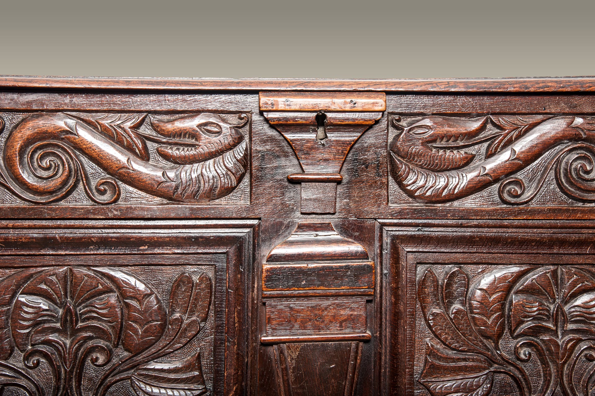 Charles II carved oak chest
