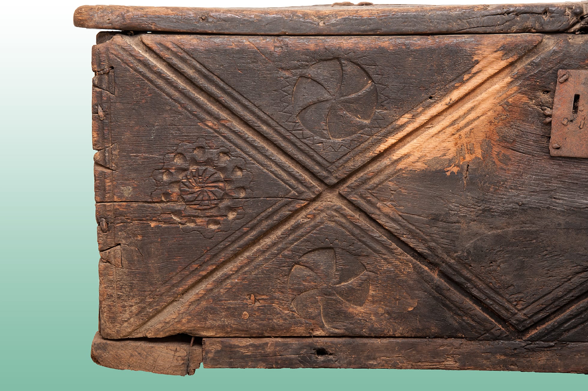 Medieval English oak chest