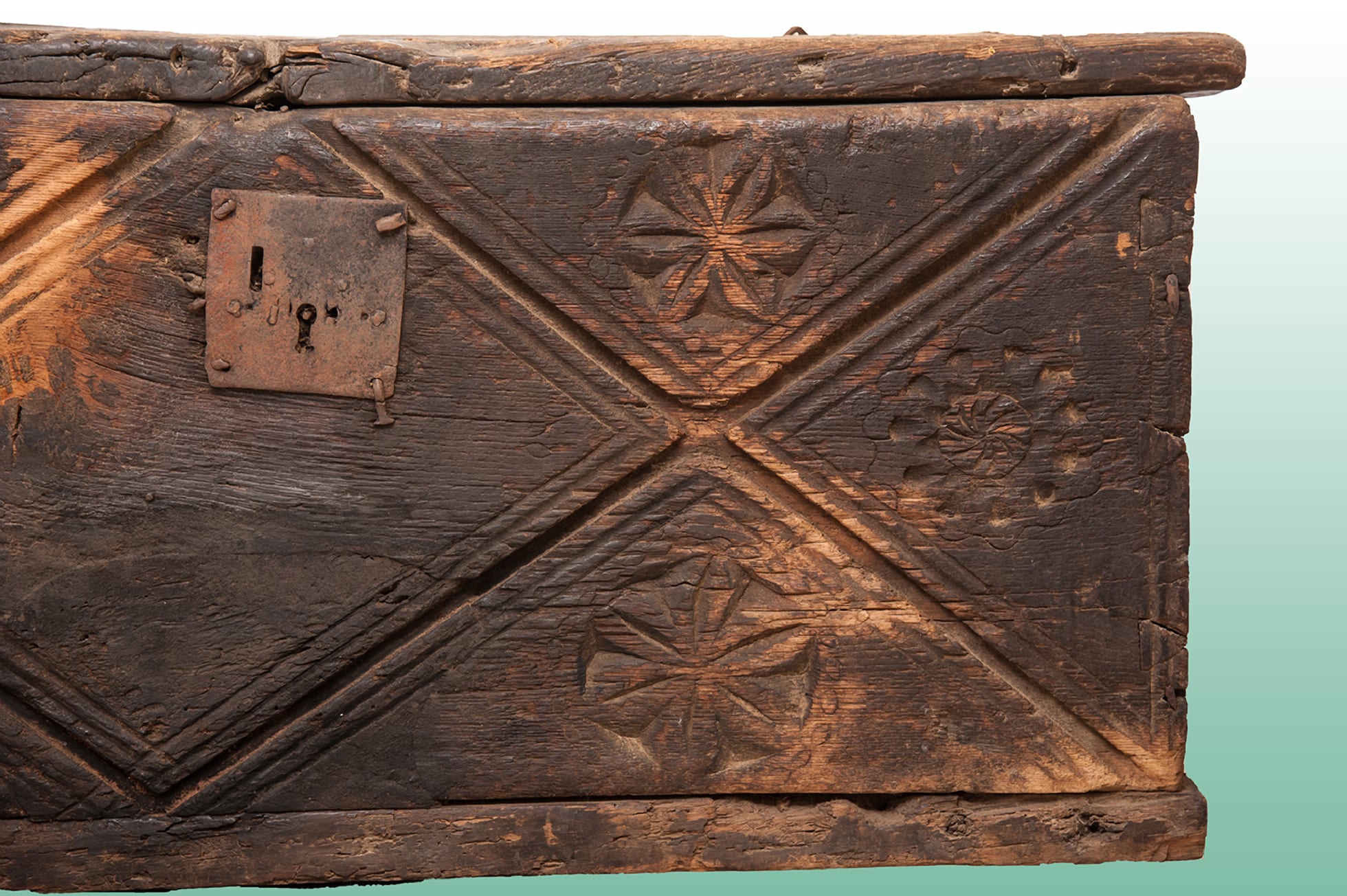 Medieval English oak chest