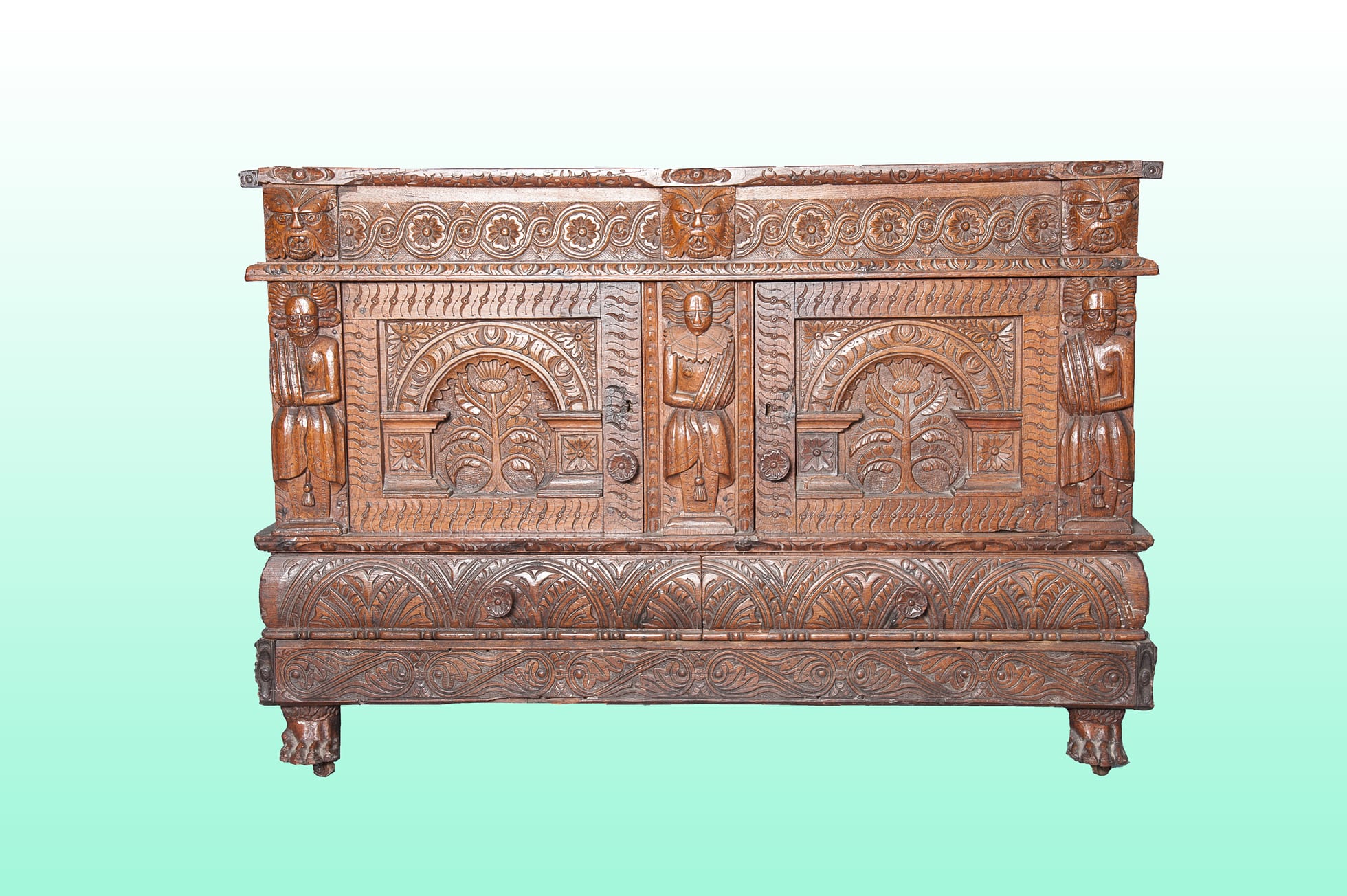 Elizabeth I carved oak buffet