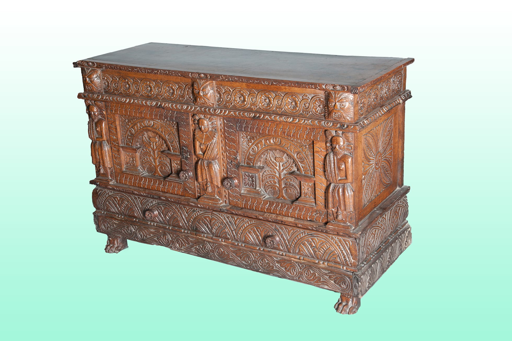 Elizabeth I carved oak buffet